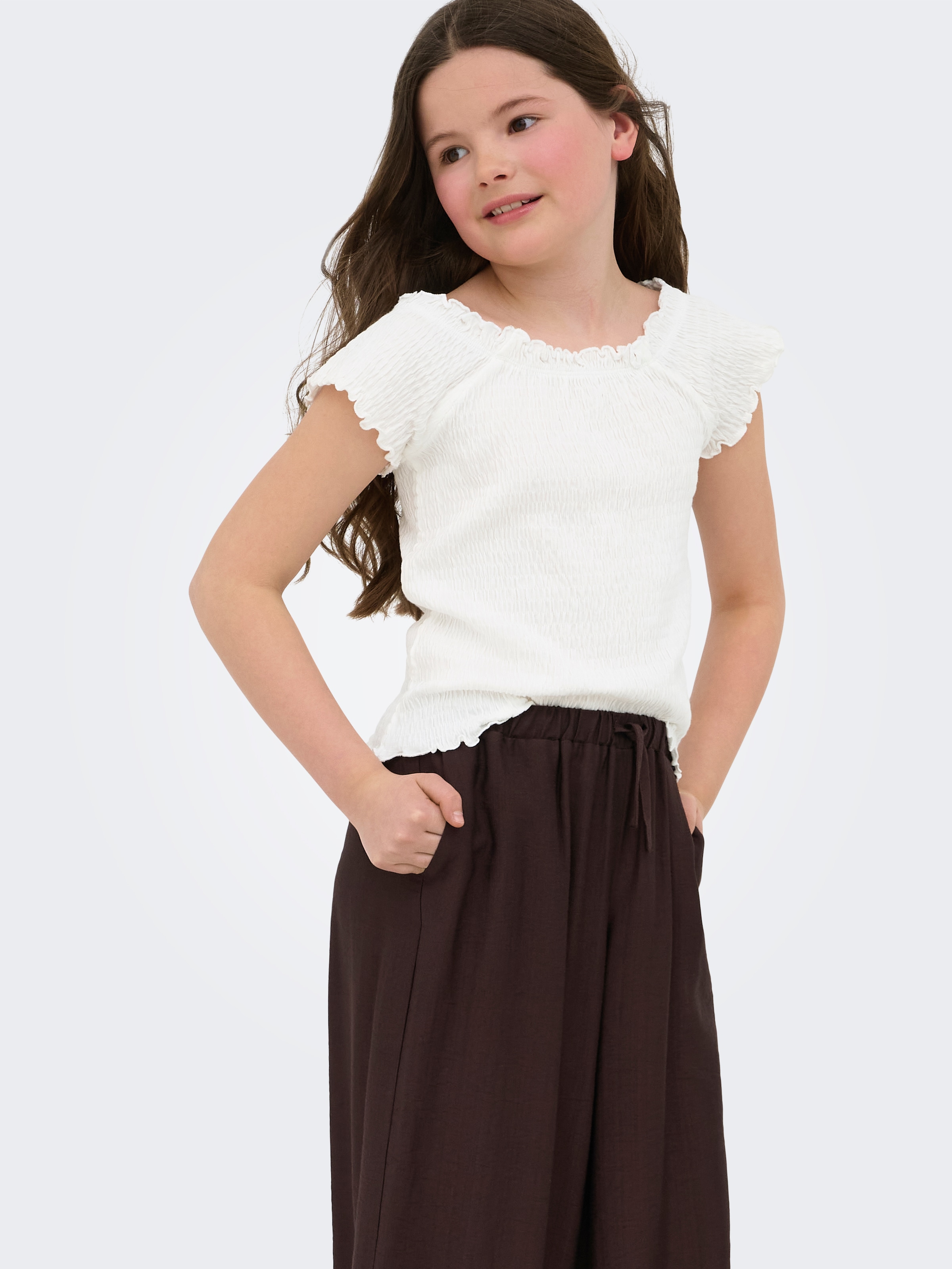 KIDS ONLY Carmenshirt »KOGJOJO LIFE SS TOP JRS« mit gewellten Kanten