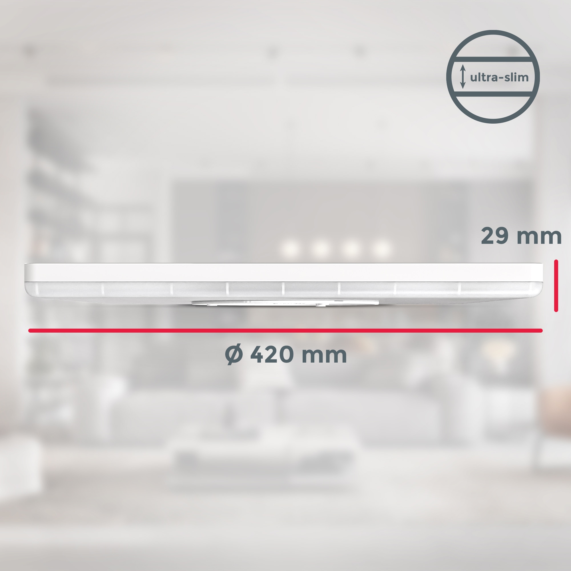 B.K.Licht Panel, 1 flammig, Leuchtmittel LED-Modul | LED fest integriert, Deckenleuchte, dimmbar, ultra-flach, indirektes Licht, neutralweiß