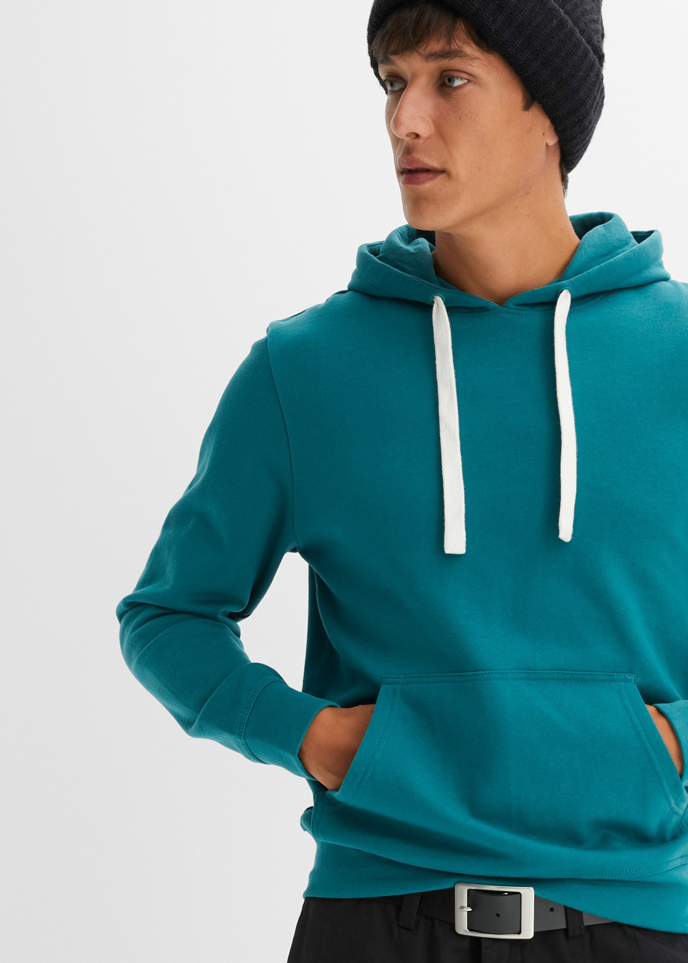bonprix Hoodie »Hoodie aus reiner Baumwolle«, Regular Fit, mit Kängurutasche, weich angeraute Innenseite
