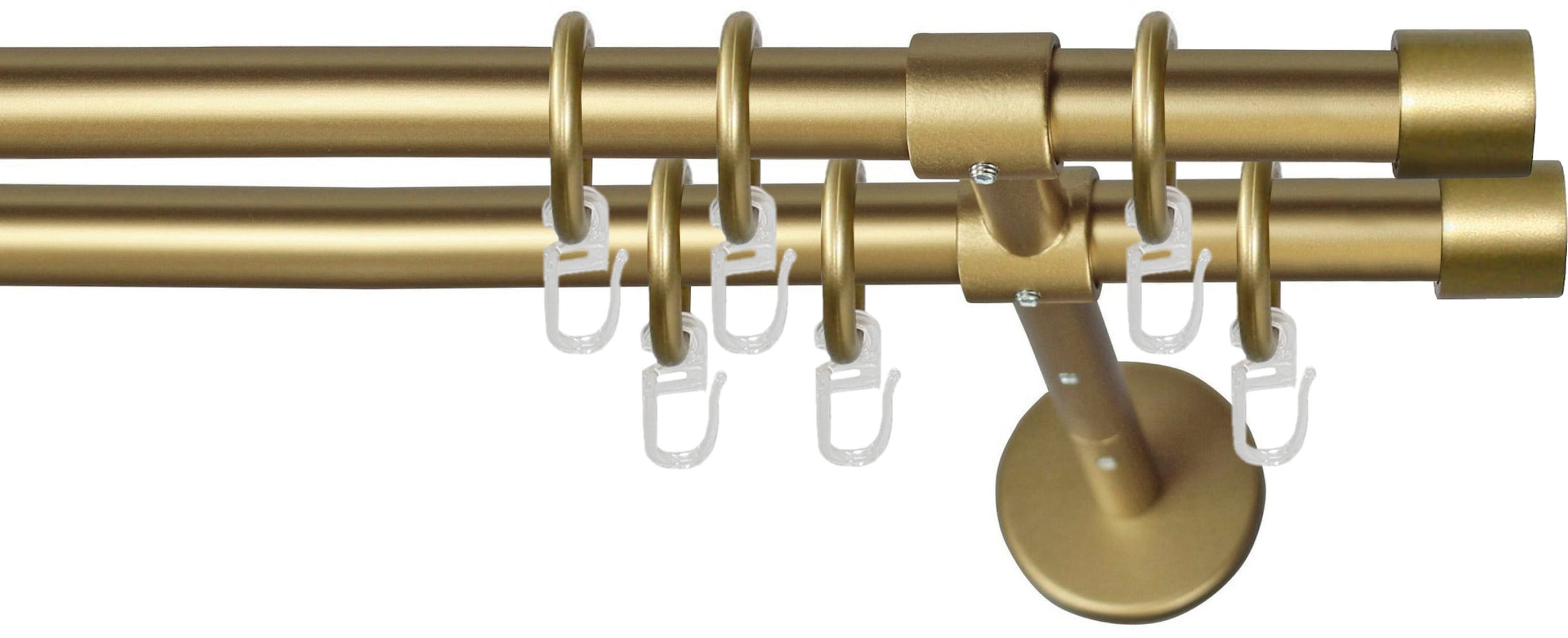 rustikale OTTO bei verlängerbar GARESA mit Verbinder Montage einfache Gardinenstange Vorhanggarnitur, Wunschmaßlänge, »RUSTIKA«, läufig-läufig, 1
