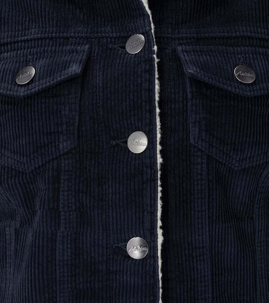 Aniston CASUAL Cordjacke mit weichem Teddy-Plüsch am Kragen - NEUE KOLLEKTION