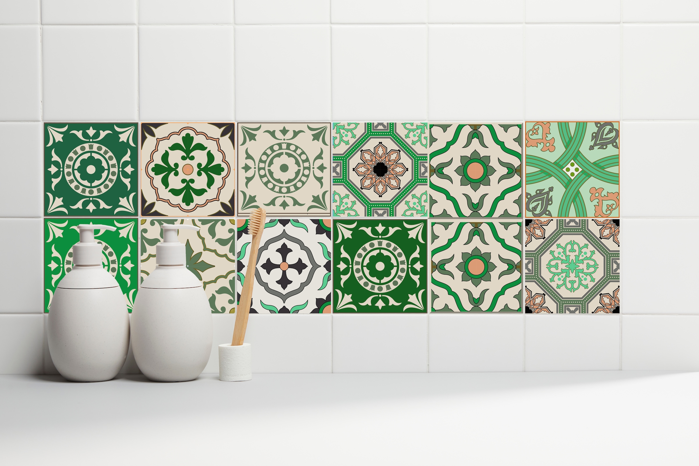 Home affaire Fliesenaufkleber »Ornamente« Stickerfliesen, selbstklebend, Sticker, 12er Set