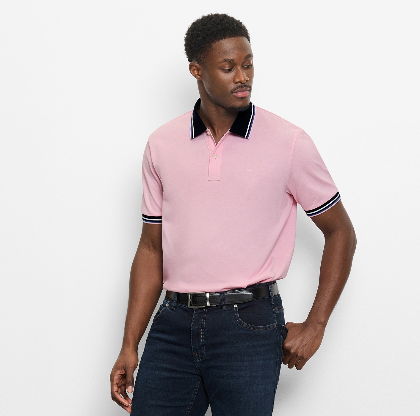 OLYMP Poloshirt »Casual« farbliche Kontrast-Details