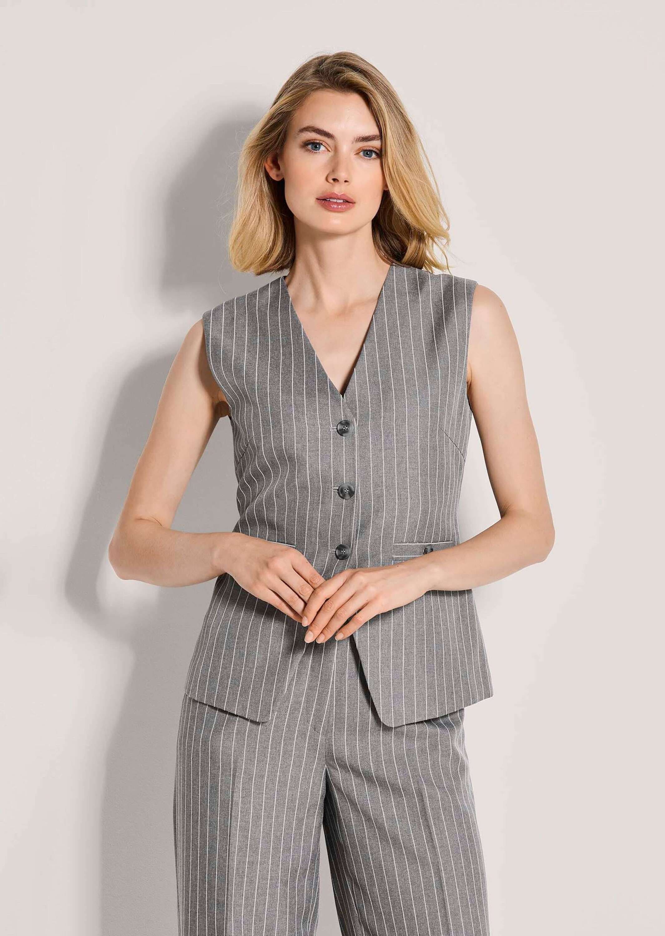 MADELEINE Kurzweste »Weste Elegante Nadelstreifen-Weste mit Knöpfen«