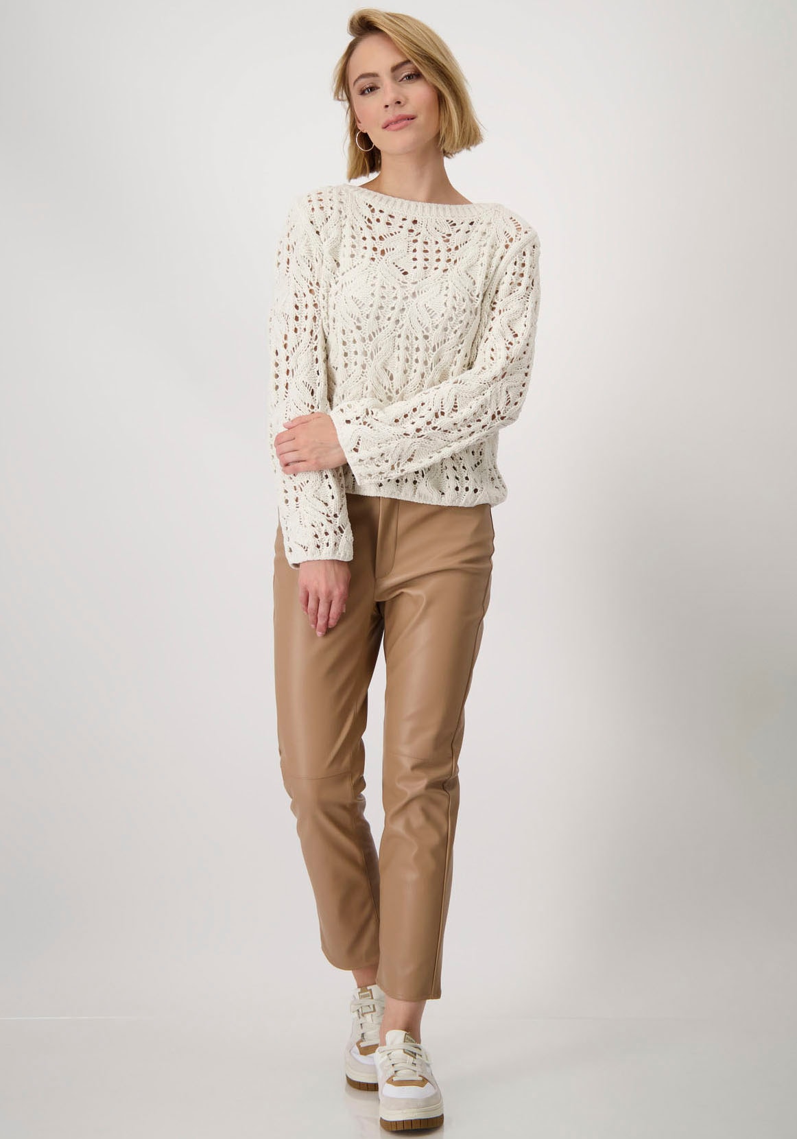 Monari Strickpullover, aus Ajourstrick