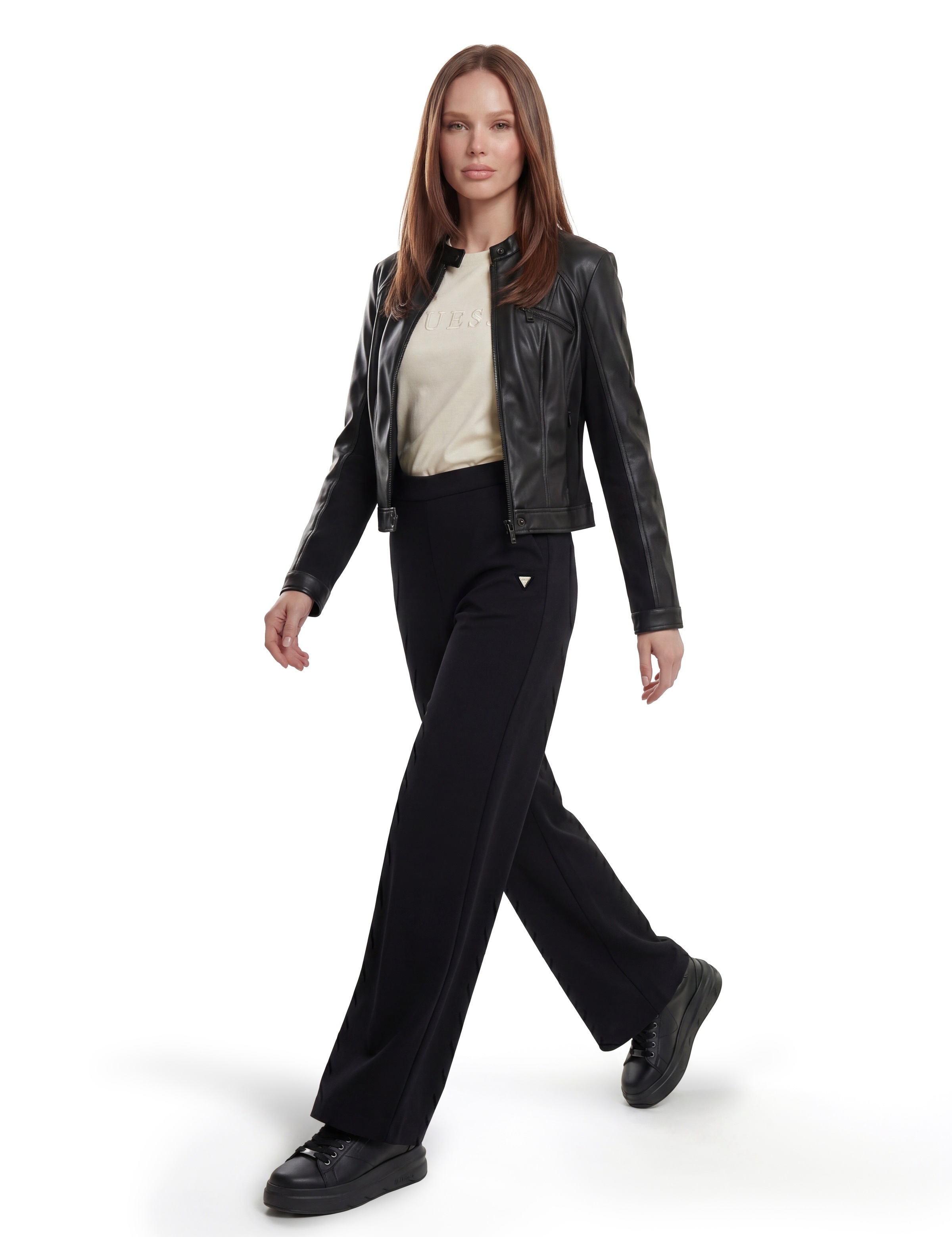 Guess T-Shirt »GRAZIA SLIM CN SS T-SHIRT« aus Baumwoll-Jersey