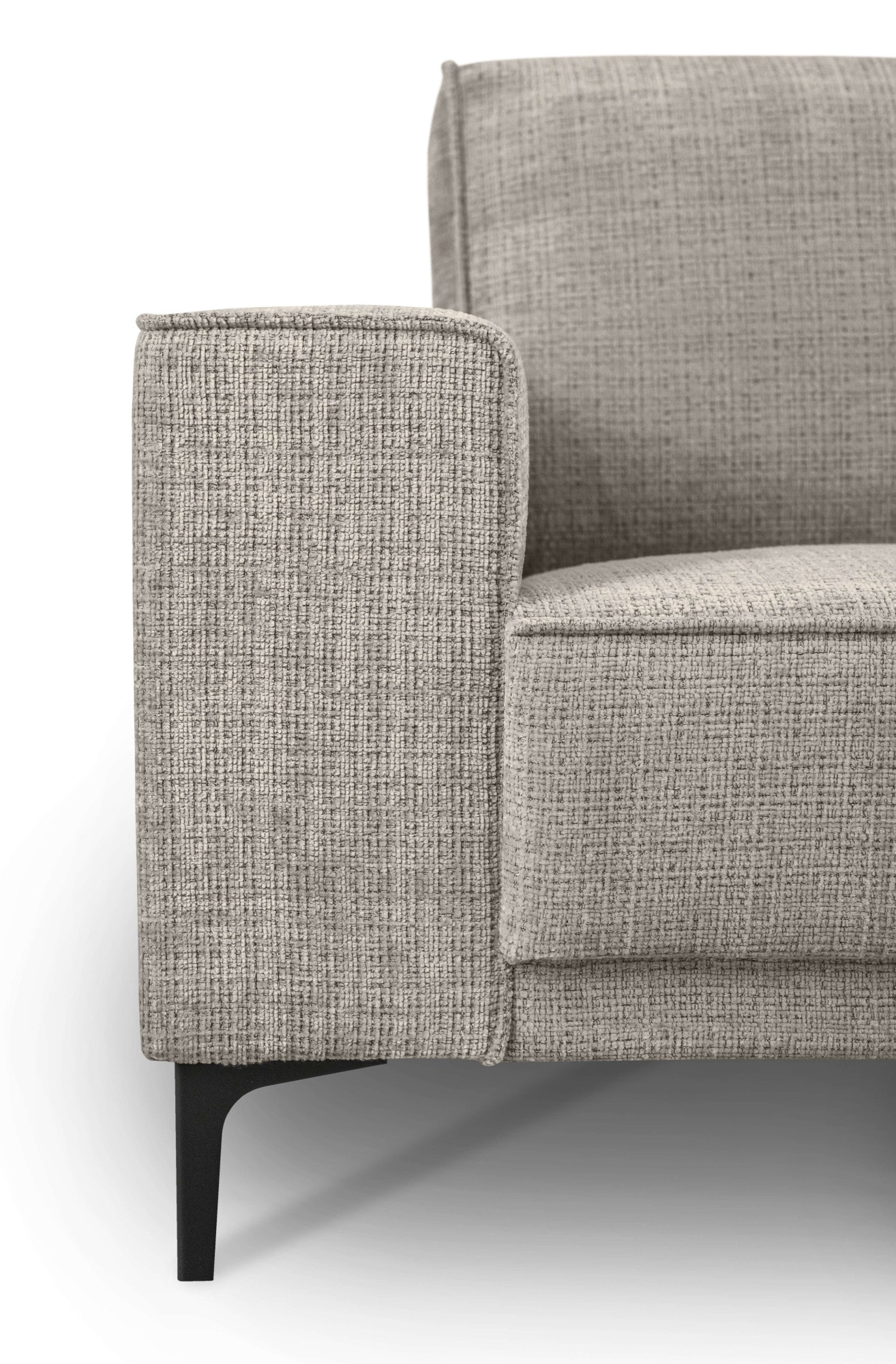 Places of Style 2-Sitzer »Kompaktsofa Oland, Struktur, Flachgewebe, Luxus-Microfaser, Boucle«, 164 cm, Wellenunterfederung, Skandi-Design, Metallfüße