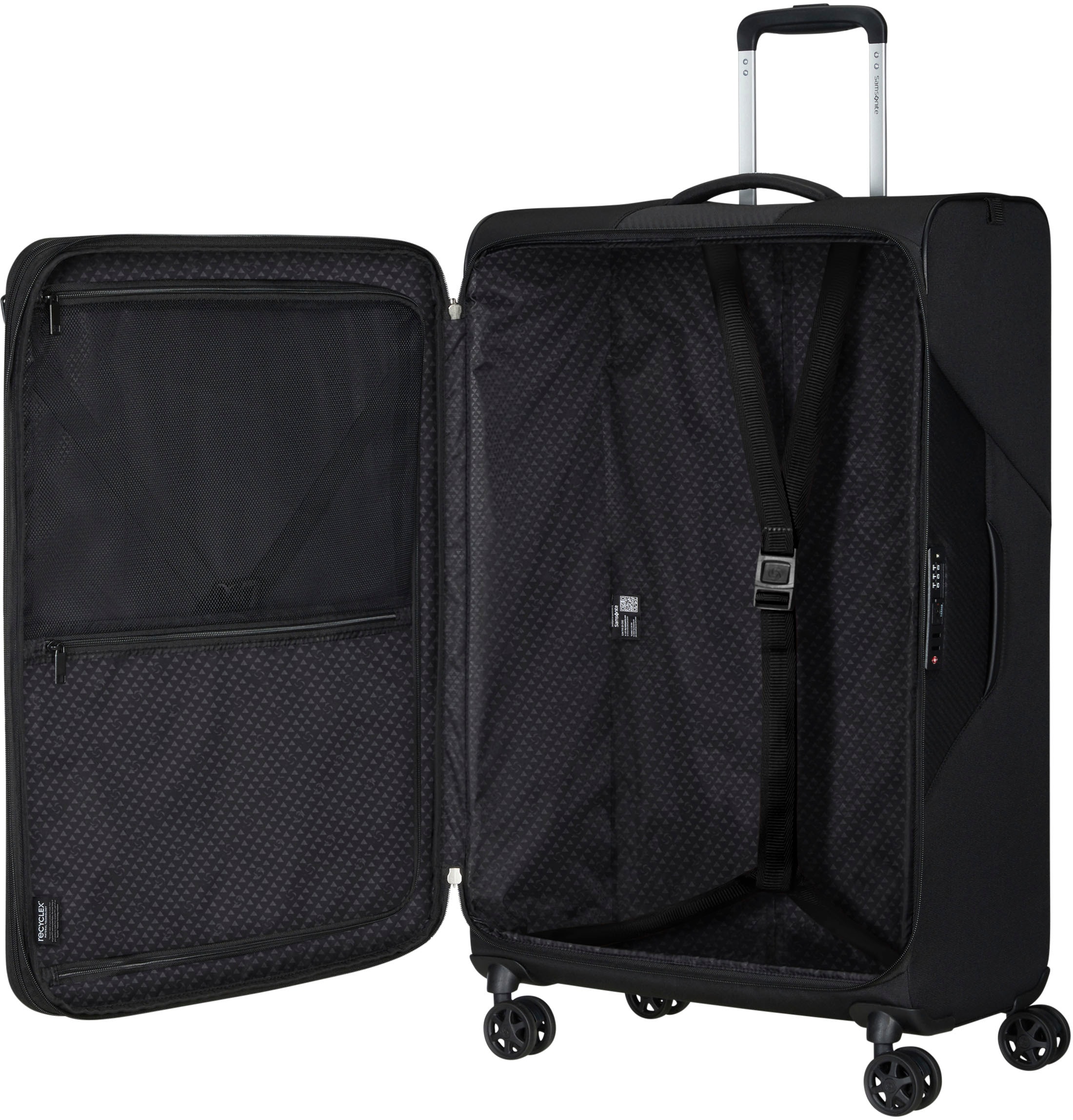 Samsonite Weichgepäck-Trolley »LITEBEAM, verschiedene Größen und Farben«, 4 Rollen, Reisekoffer Aufgabegepäck Trolley Volumenerweiterung bei M/L