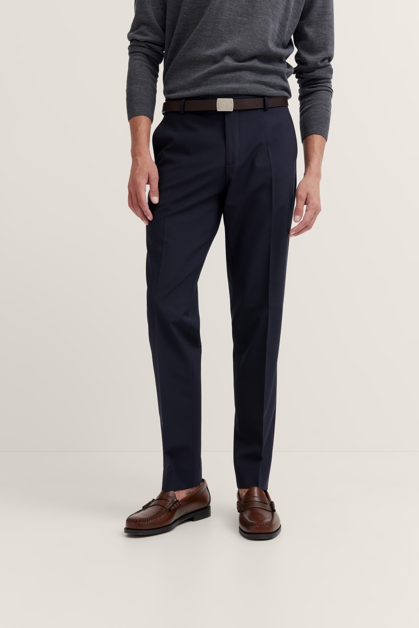 Bugatti Herren Anzughose »Mix & Match« mit Bügelfalte & feiner Struktur in blau, Größe 26