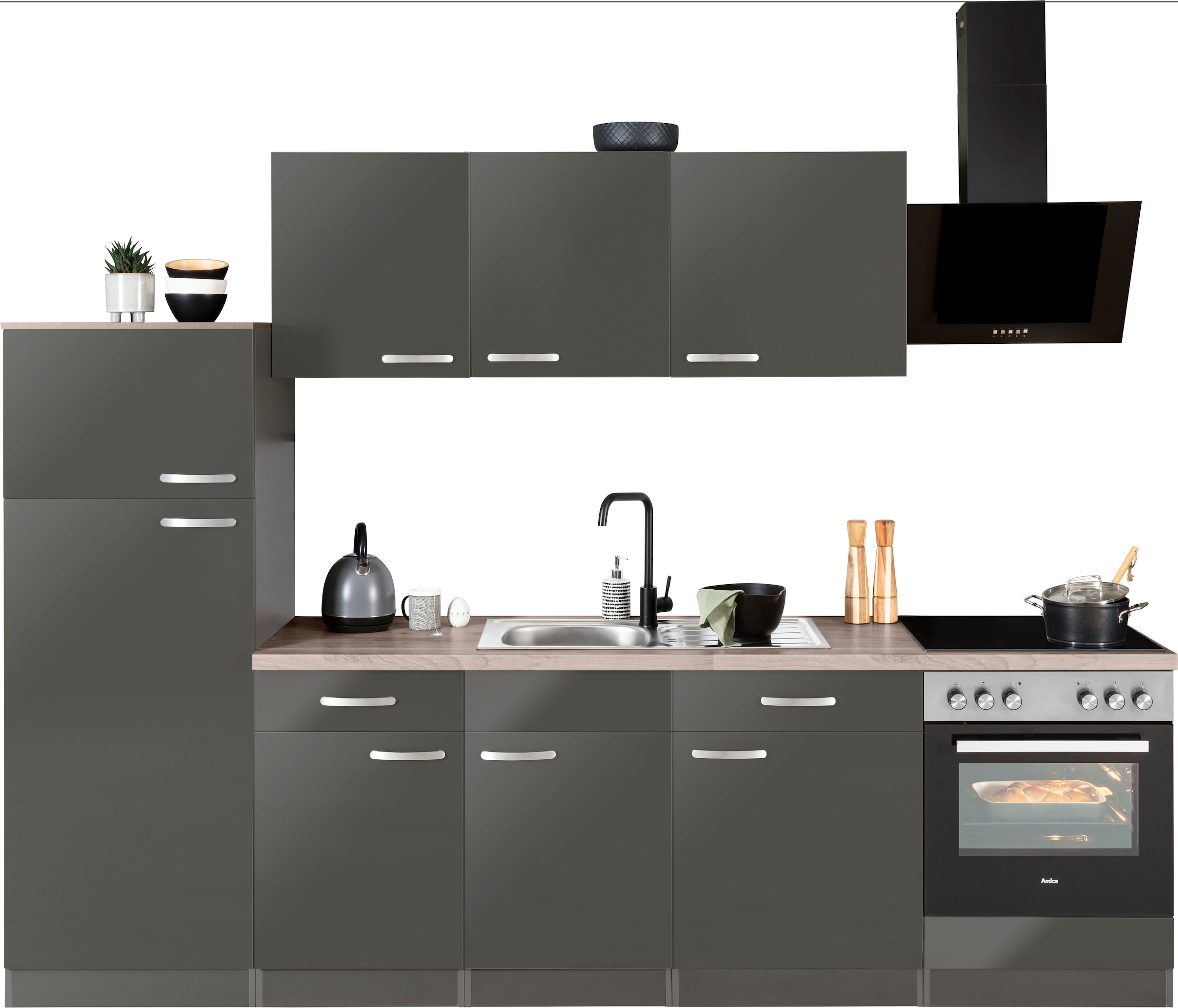wiho Küchen Küchenzeile E-Geräten, Shop Breite 280 cm mit »Kansas«, Online OTTO im