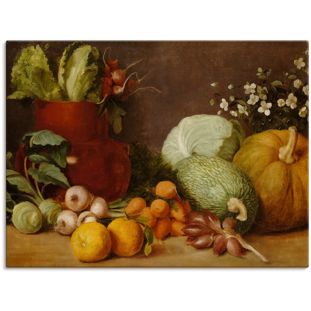 Artland Wandbild »Bodegon (Gemüse-Stillleben). Um 1884-90«, Arrangements,  (1 St.), als Leinwandbild, Wandaufkleber oder Poster in versch. Größen im  OTTO Online Shop