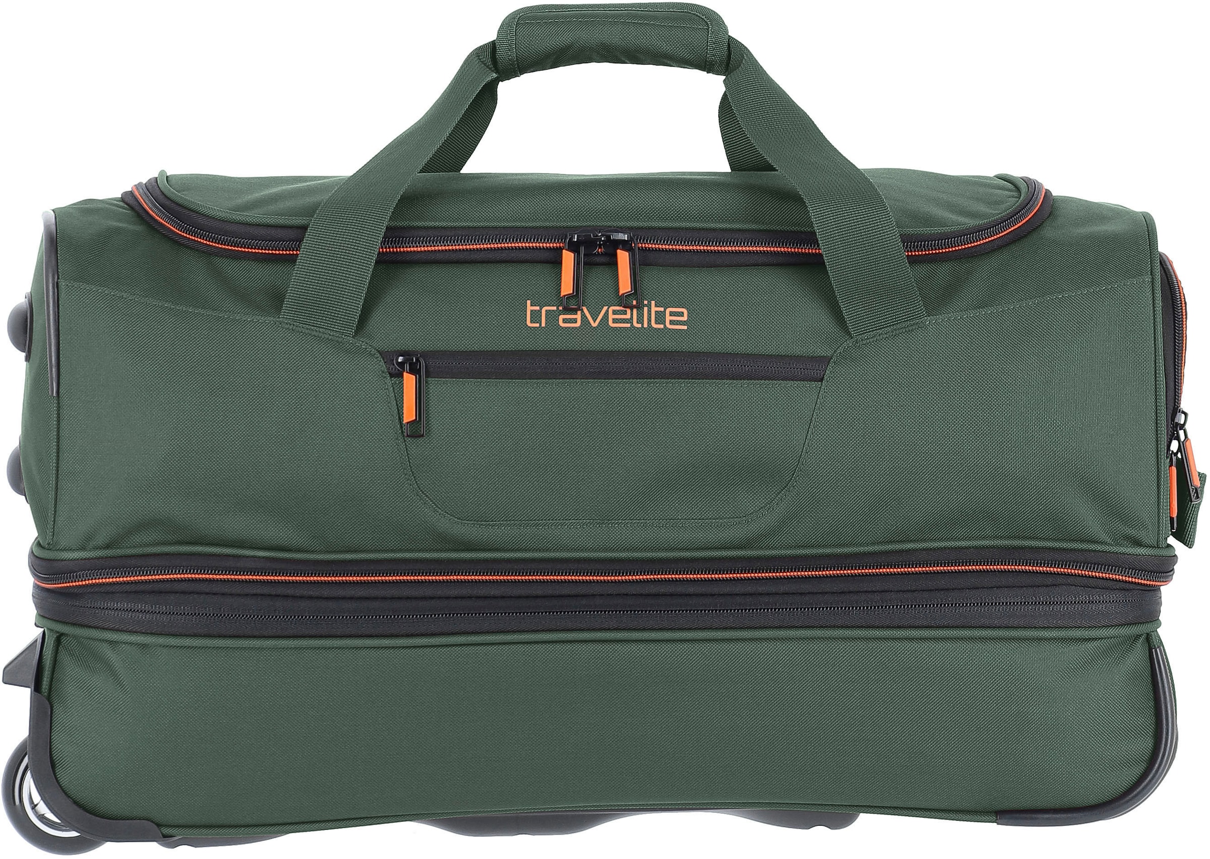 travelite Reisetasche »BASICS, 55 cm«, Duffle Bag Sporttasche mit Trolleyfunktion und Volumenerweiterung