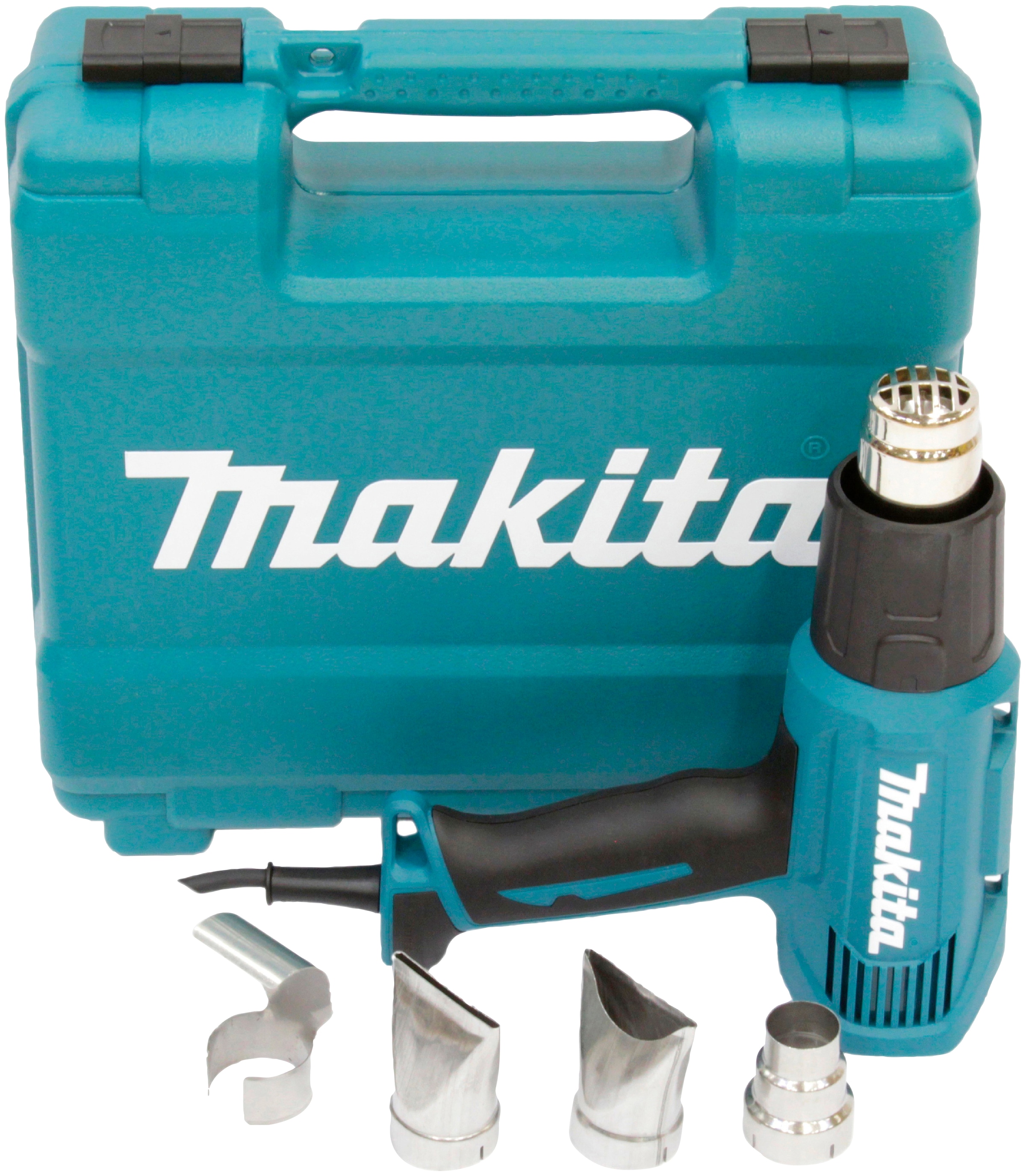 Makita Heißluftgebläse »HG5030K« Komplett-Set, 6 Stk. tlg. mit 2 Temperaturstufen und Luftstromstärken, inkl. Aufbewahrungskoffer in grün
