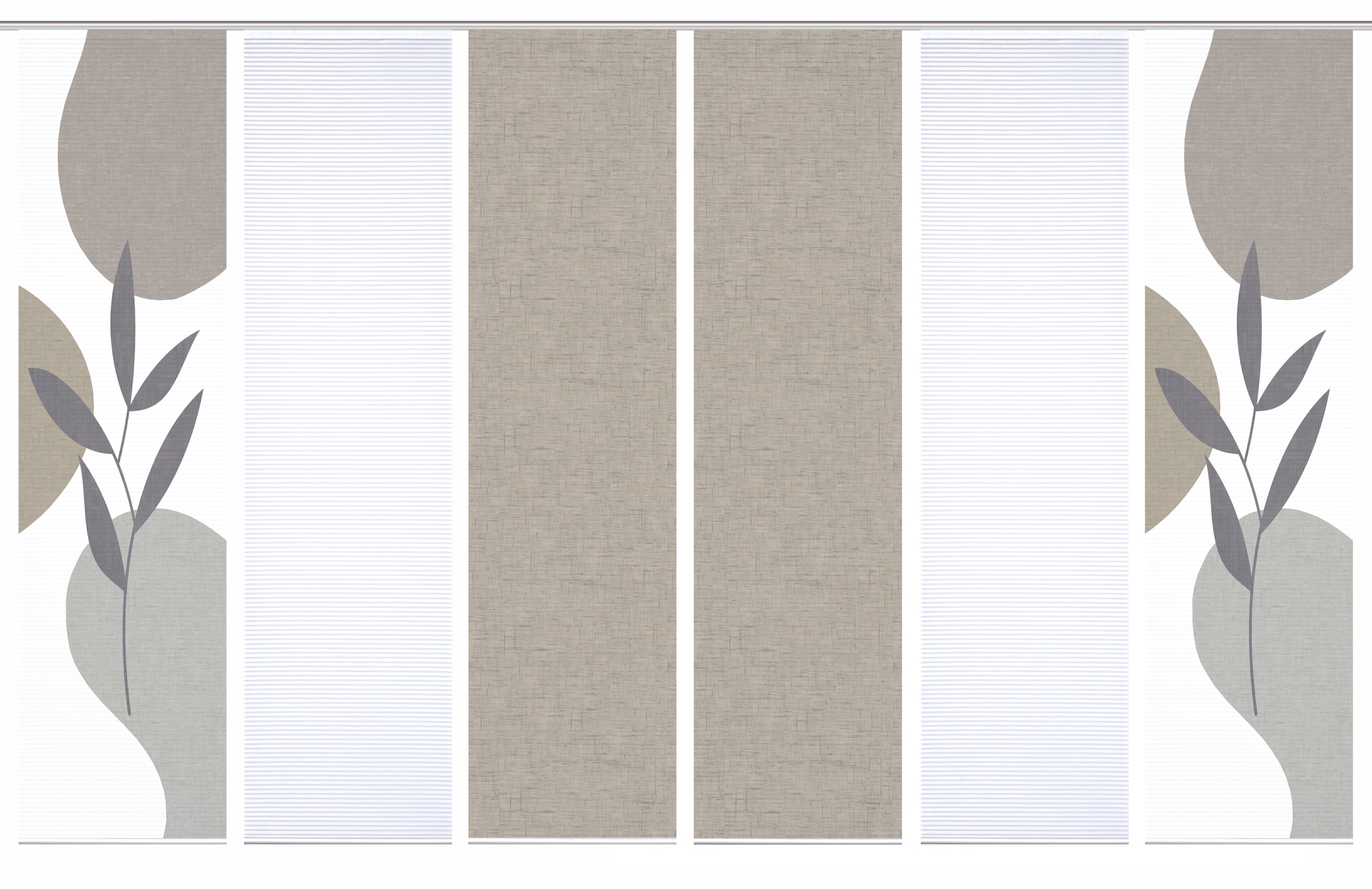 HOME in green Schiebegardine »FRONDA« Paneelwagen 6 Stk. tlg. SET DIGITALDRUCK,BAMBUSOPTIK RECYCELT