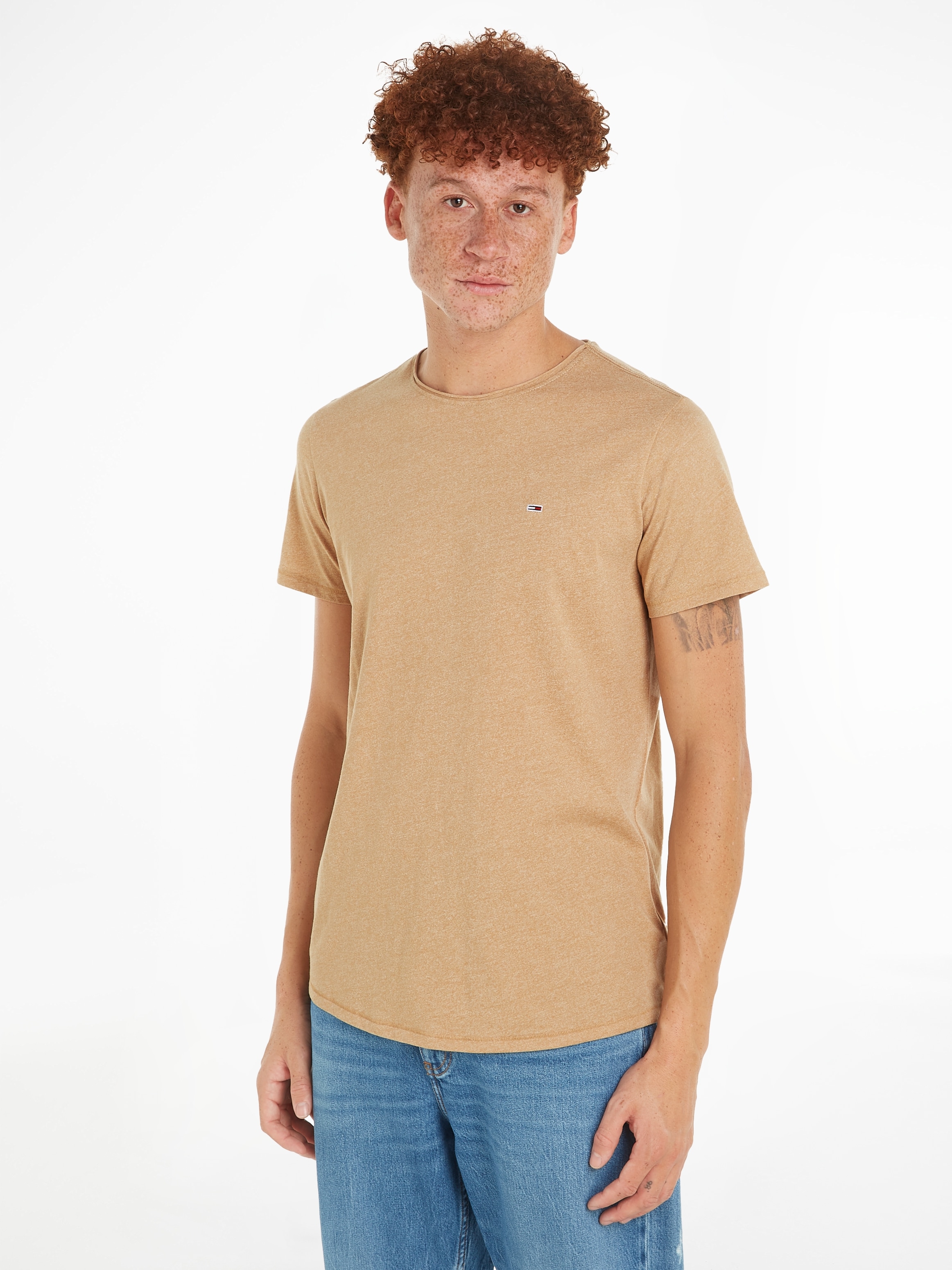 T-Shirt »TJM SLIM JASPE C NECK«, Classics Slim Fit mit Markenlabel