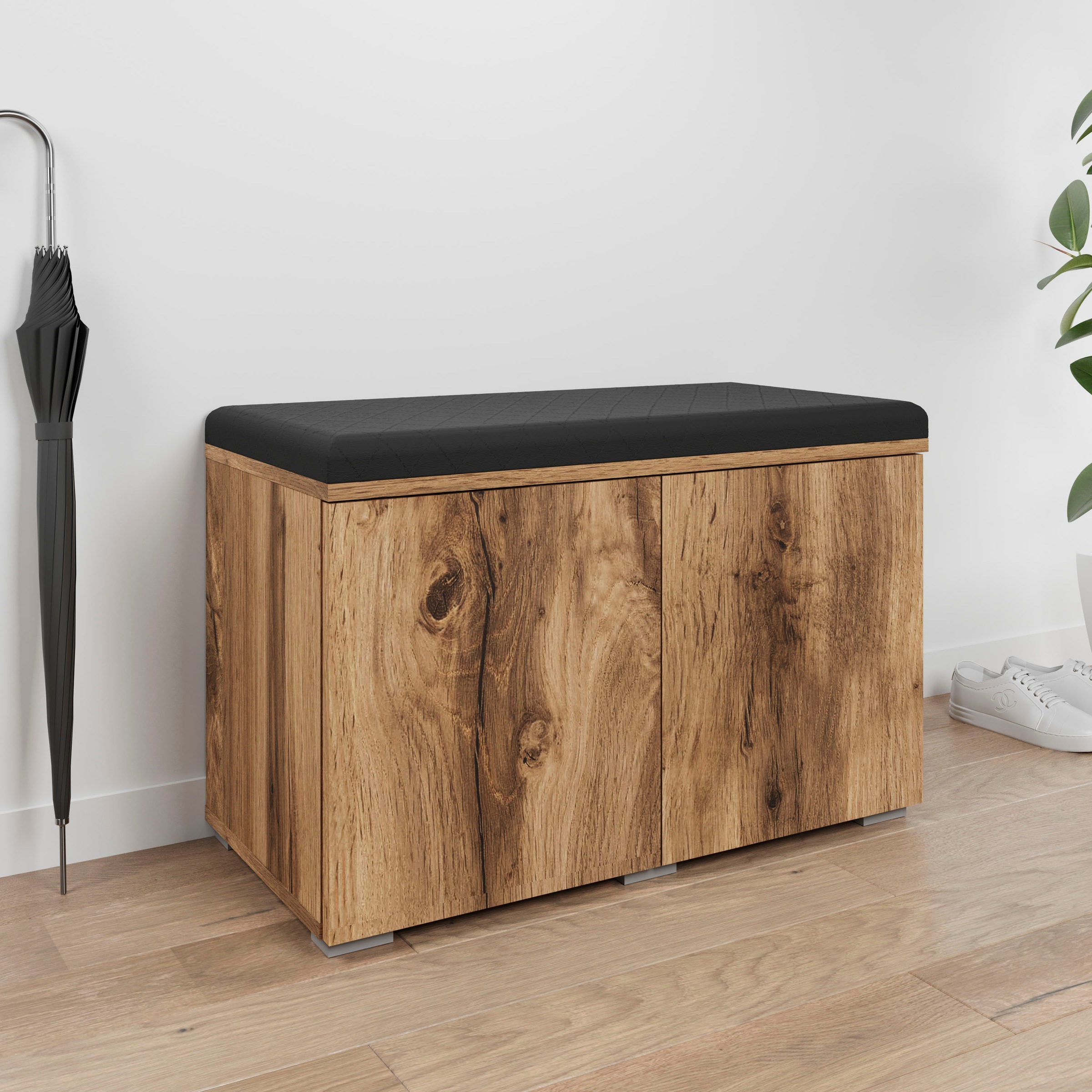 OTTO home Sitzbank »Paris« inkl. Sitzkissen, moderne Truhenbank B/T/H 70x35x45, Flurbank mit Sitz aus Kunstleder