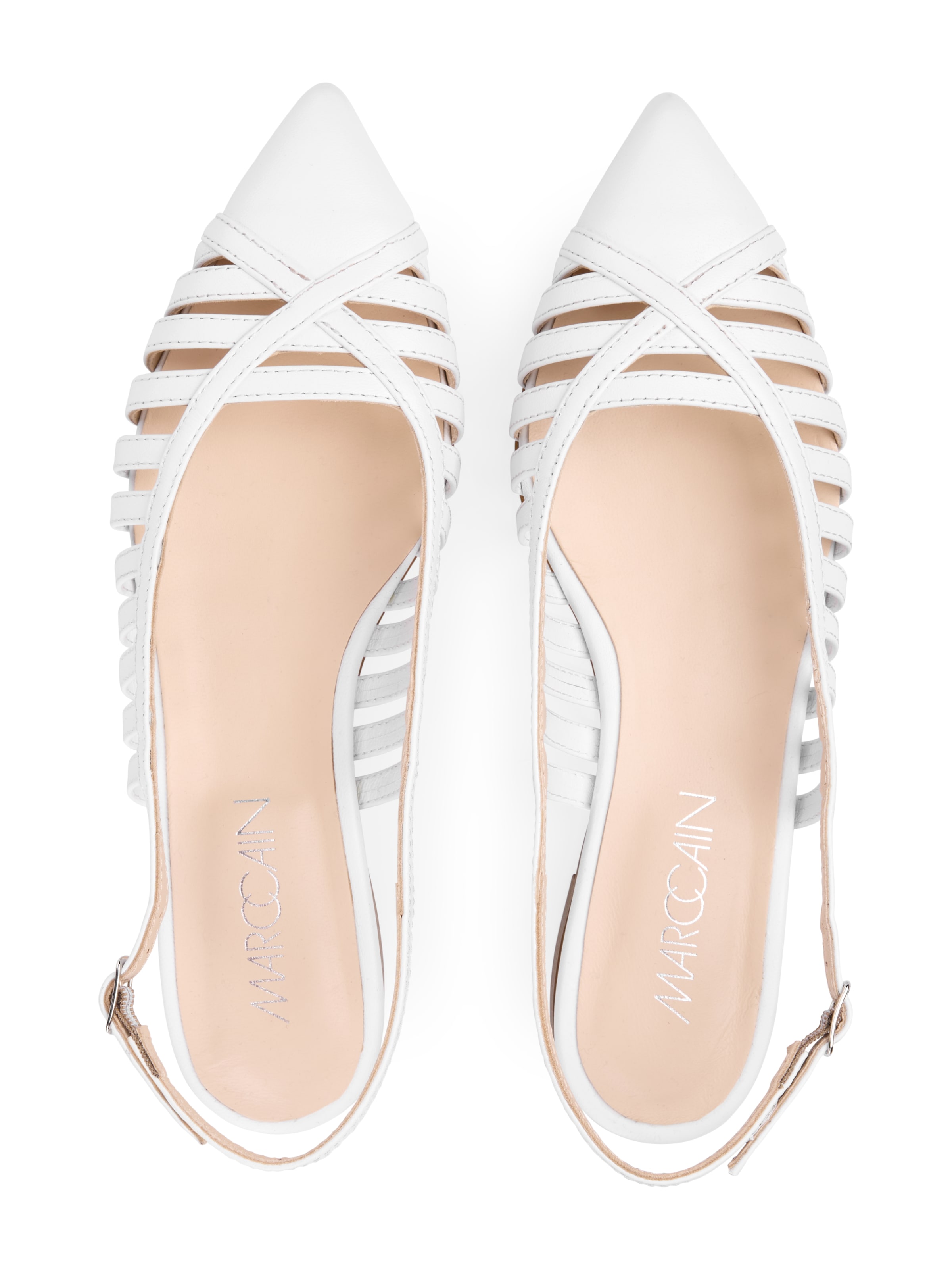 Marc Cain Slingpumps »"Trip to France"«, Brautschuh, Sling Sandale, Riemchensandale mit Blockabsatz