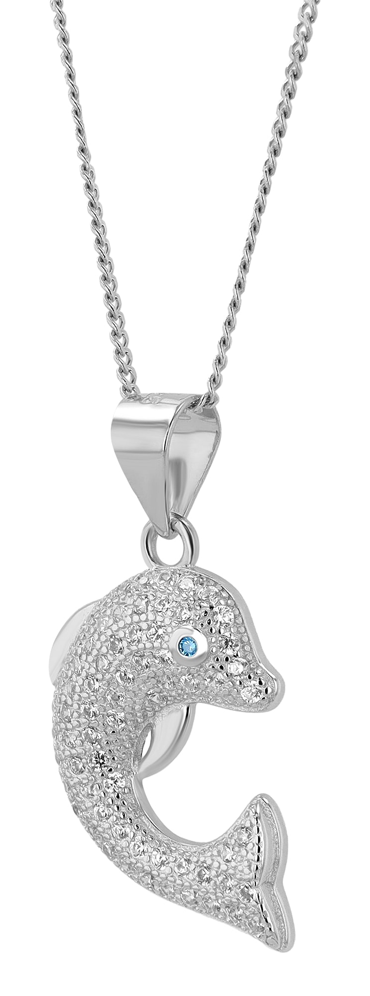 Adelia´s Herzanhänger »Kinder Anhänger ¿ Delfin Herzanhänger aus 925 Silber mit Zirkonia«