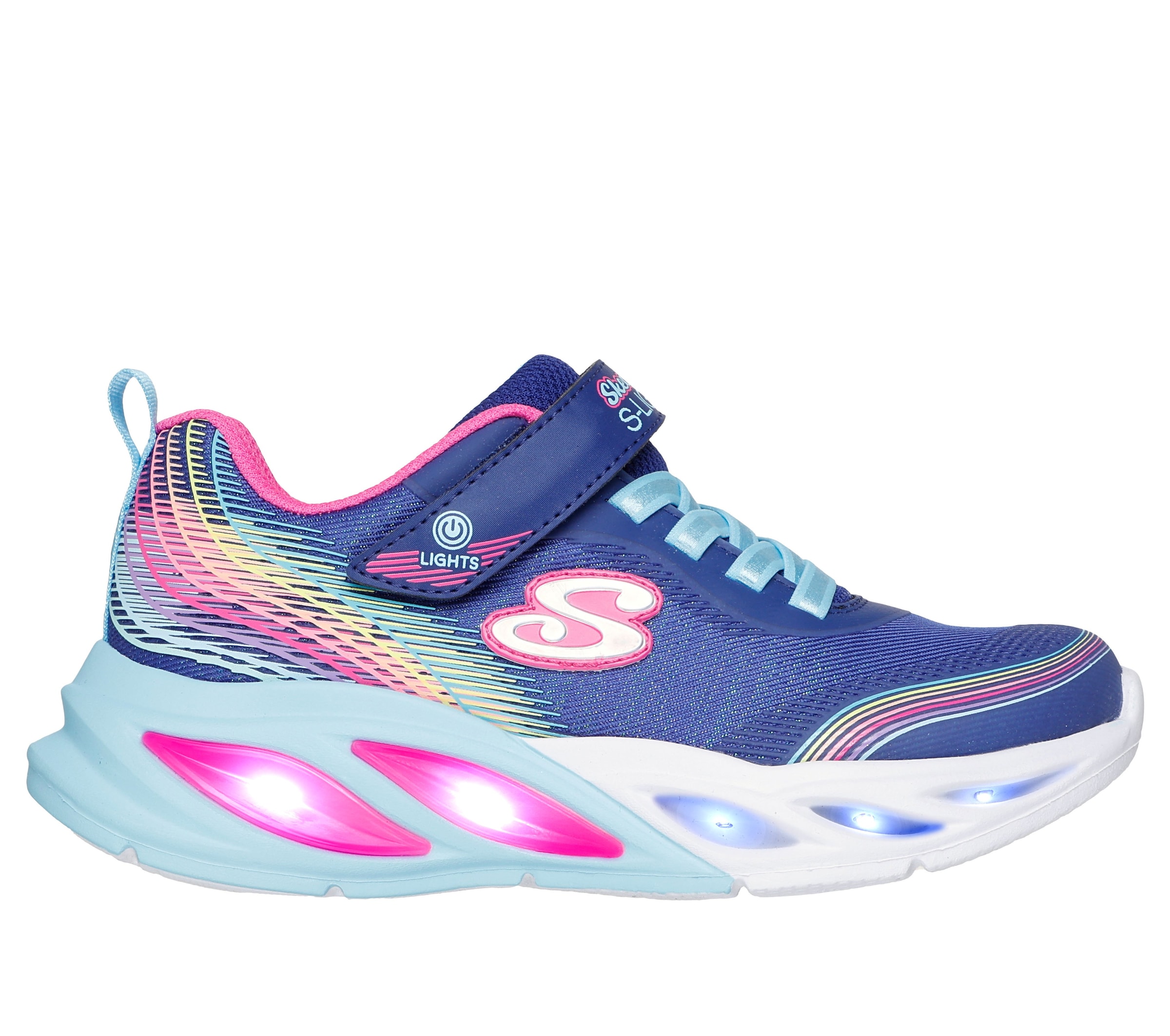 Skechers Sneaker »COSMIC GLOW LIGHTS«  Sportschuh mit Klett, Größenschablone zum Download