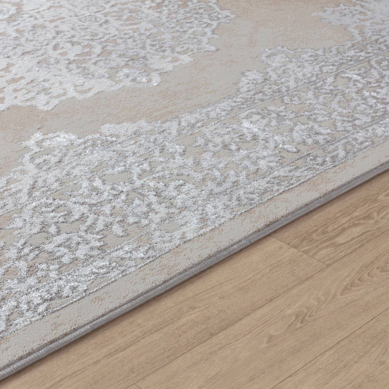 Livabliss Teppich »LOCKPORT«, rechteckig, 10 mm Höhe, Kurzflor Orientteppich, Wohnzimmer, Schlafzimmer, Beige