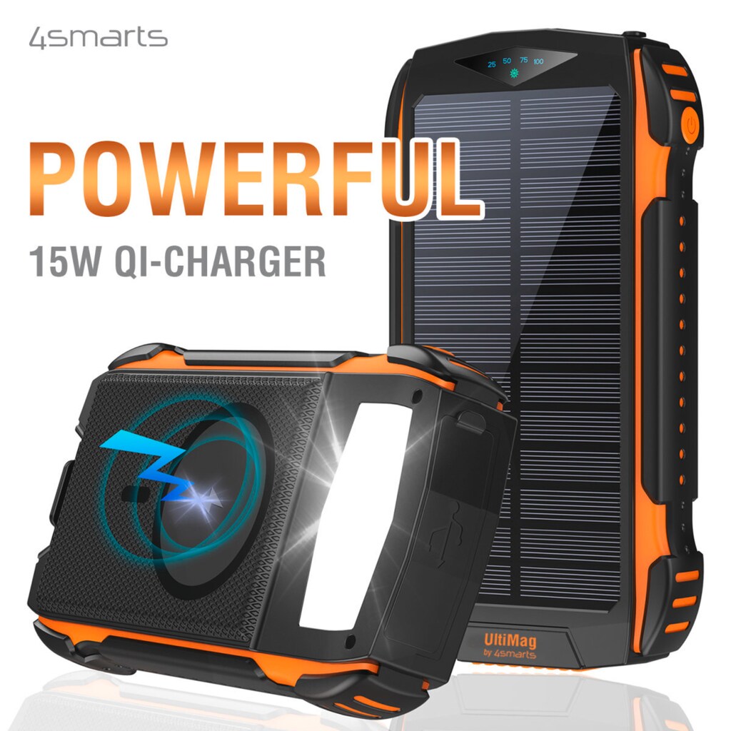 4smarts Powerbank »Solar Powerbank TitanPack UltiMag,«, 20000 mAh