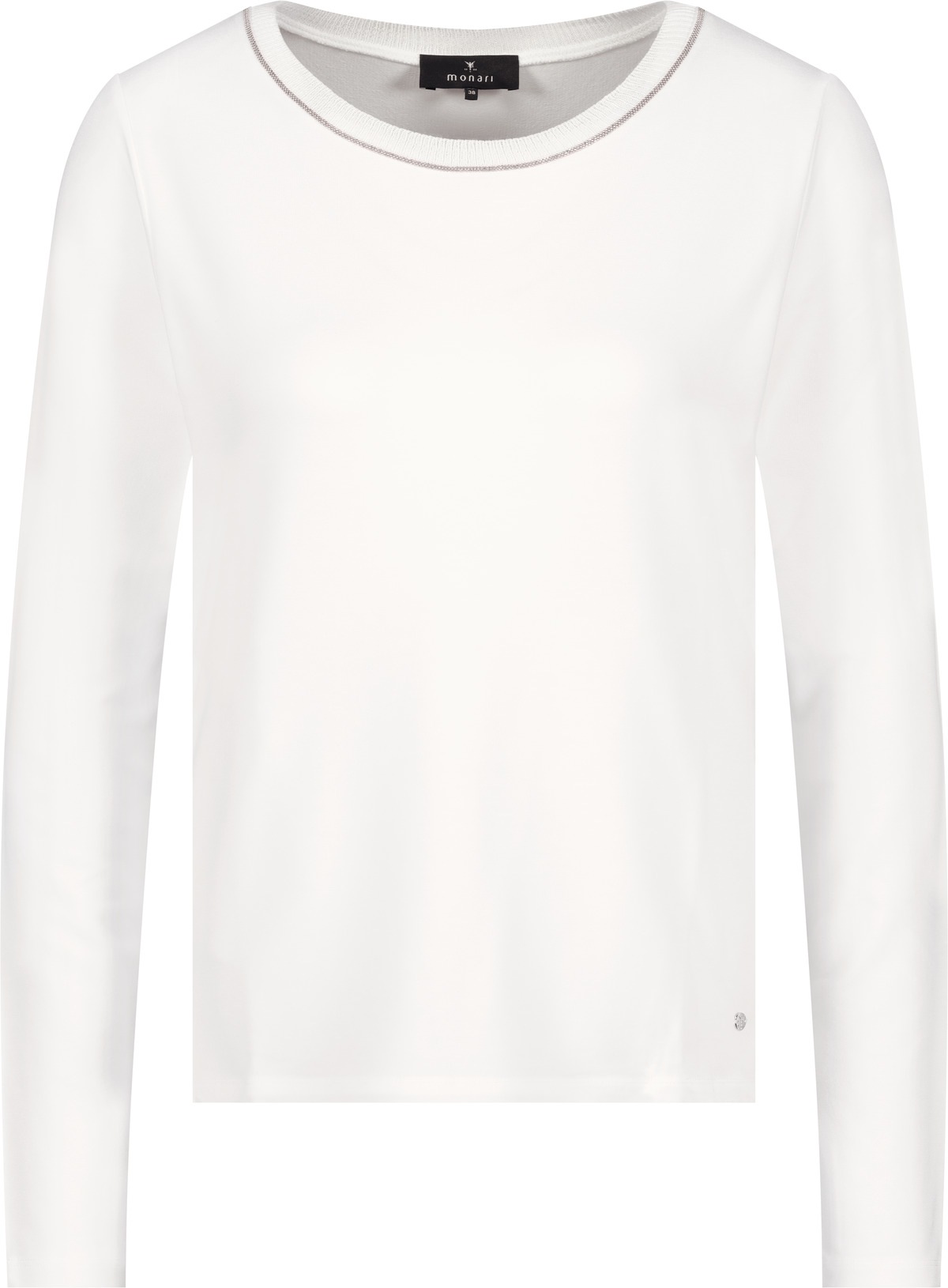 Monari Langarmshirt »Shirt Basic Schmuck Kette« Regular fit mit Rundhalsausschnitt