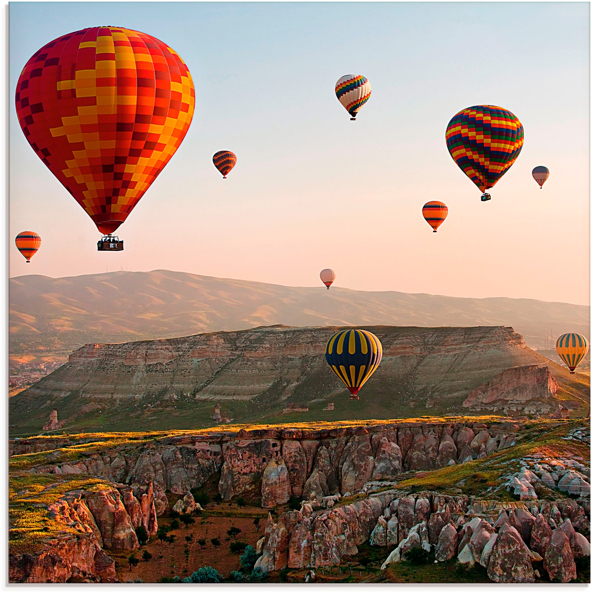 Glasbild »Kappadokien Ballonfahrt«, Ballonfahren, (1 St.), in verschiedenen Größen