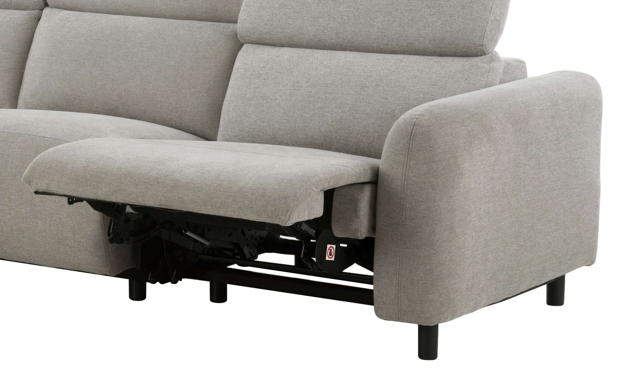 Home affaire Ecksofa »SKAANE Struktur, L-Form, 274 cm, manuelle u. elektrische Funktion,«, rundes Design, Kopfteilverstellung, Federkernpolsterung