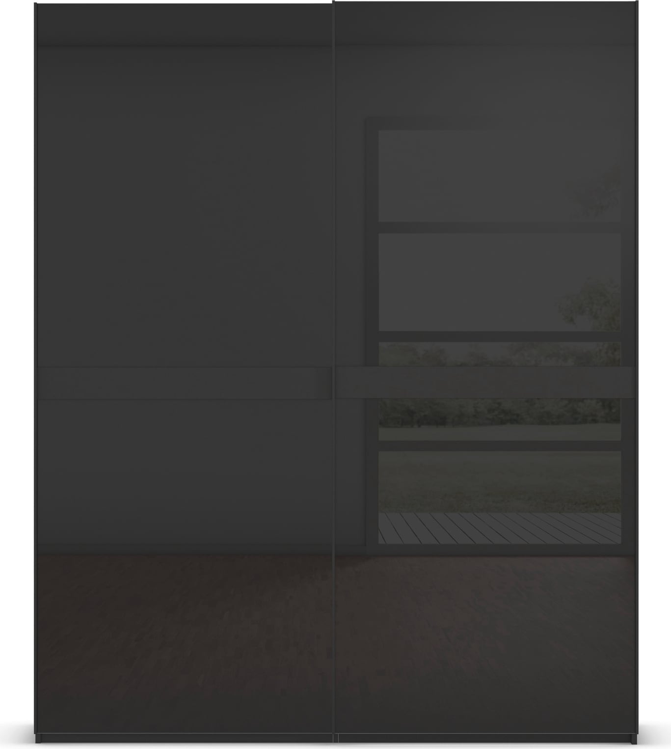 rauch Schwebetürenschrank »Kleiderschrank Schrank Garderobe Schlafzimmerschrank SCALE-LINE« edle Optik mit Bauchbinde in Korpusfarbe mit Glasfront MADE IN GERMANY