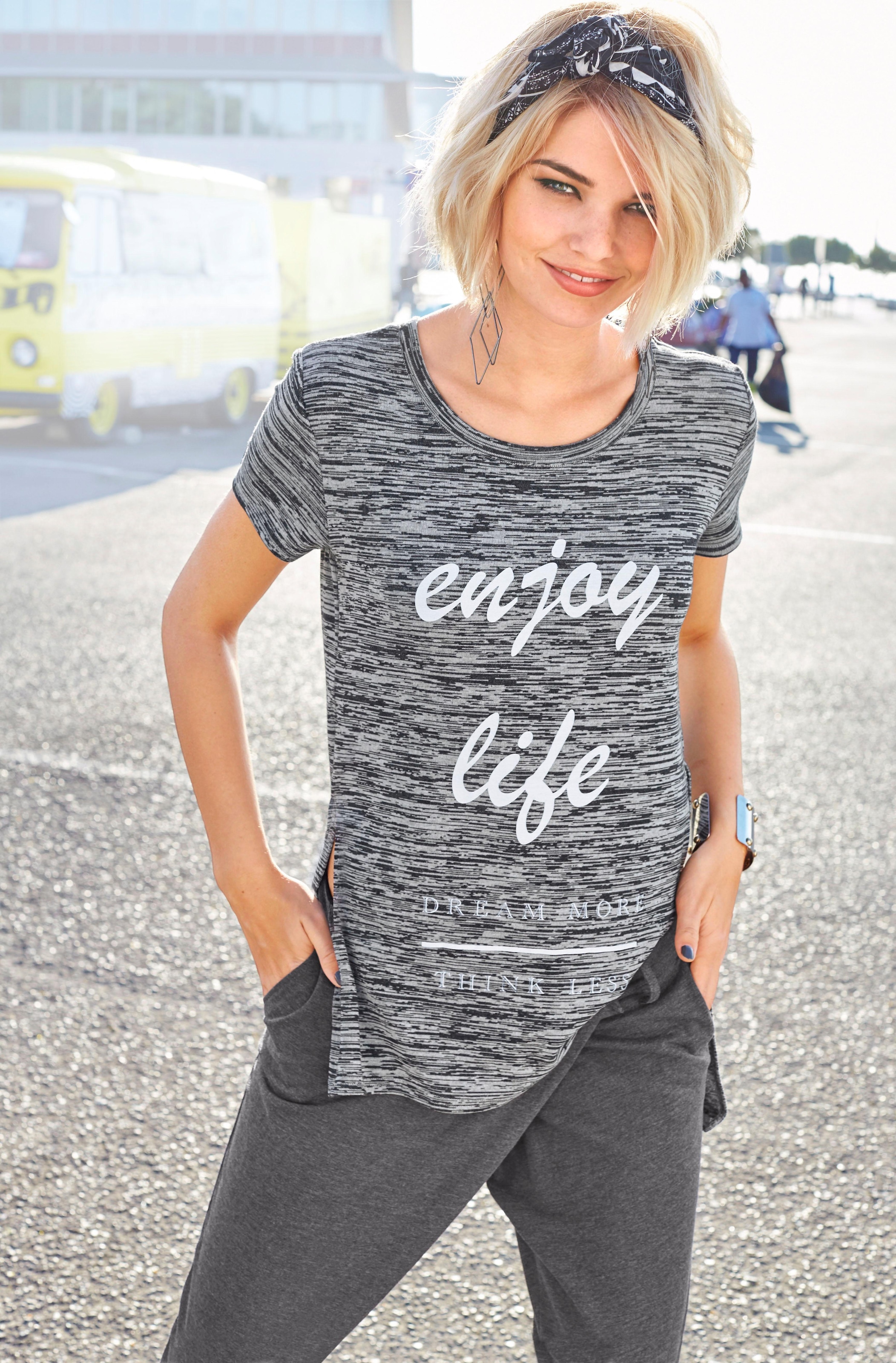 Aniston Rundhals-Ausschnitt Longshirt, Online im OTTO CASUAL mit Shop