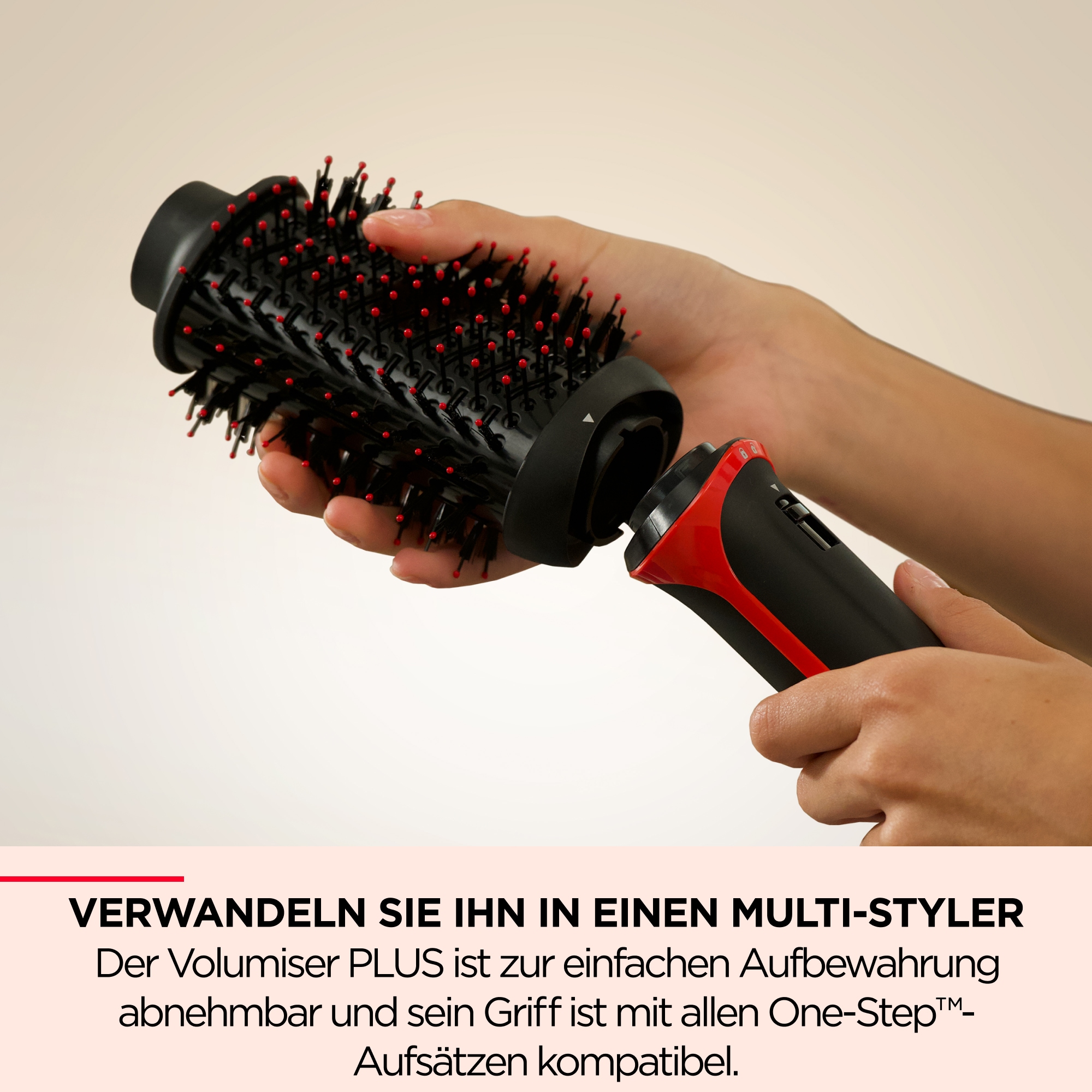 Revlon Warmluftbürste »One-Step Volumiser Plus RVDR5298E«, 1 Aufsätze, Abnehmbarer Kopf, Keramik Titan Platte