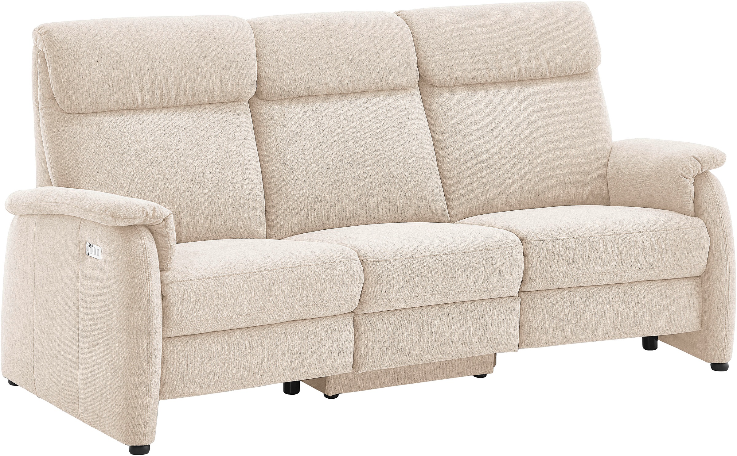 Home affaire 3-Sitzer »Turin Sofa mit elektrischer Relaxfunktion, Breite 226 cm« inkl. Tisch, USB & Steckdose, Federkern & pflegeleichtem Bezug