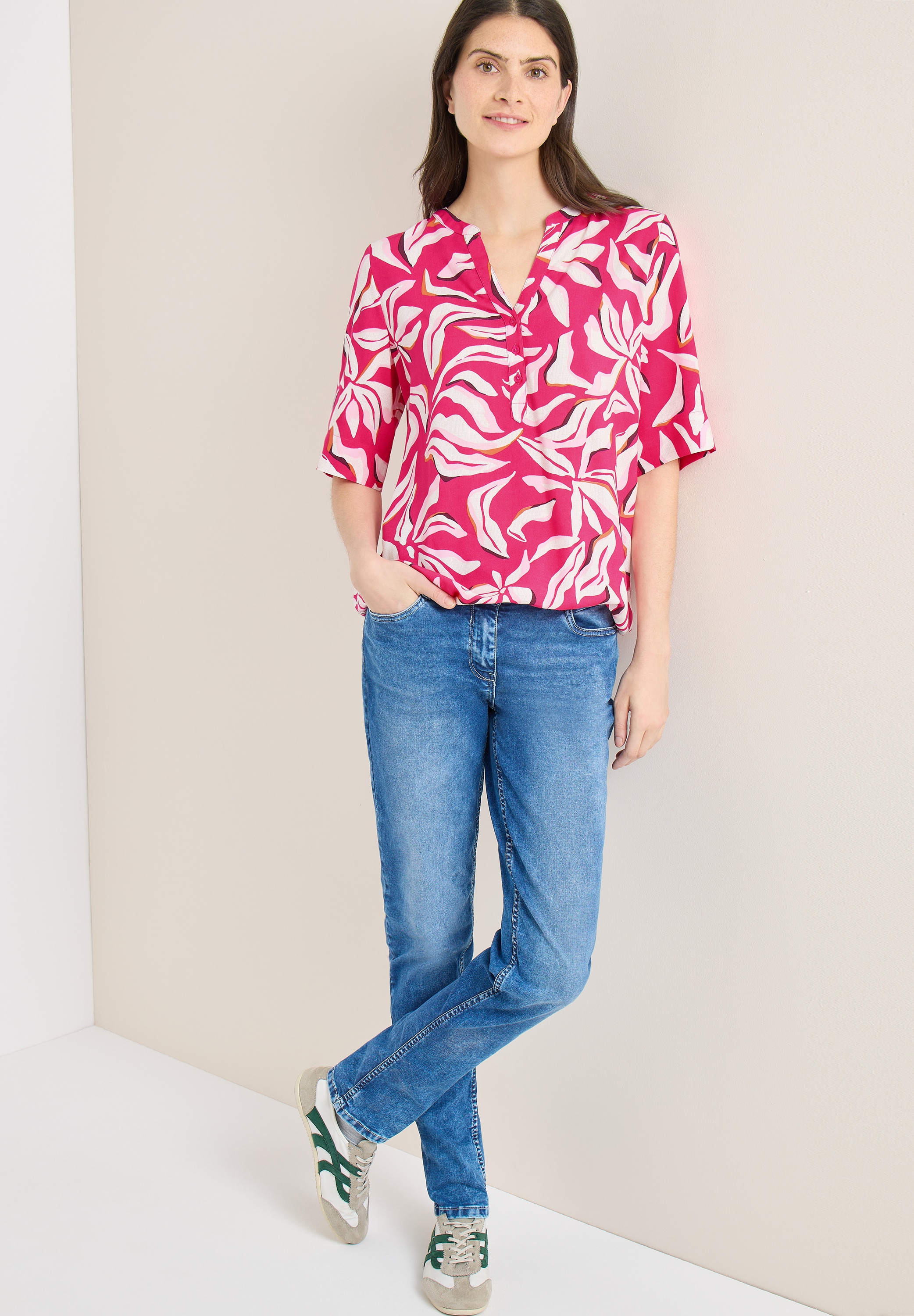 Cecil Druckbluse Sommerbluse mit floralem Muster