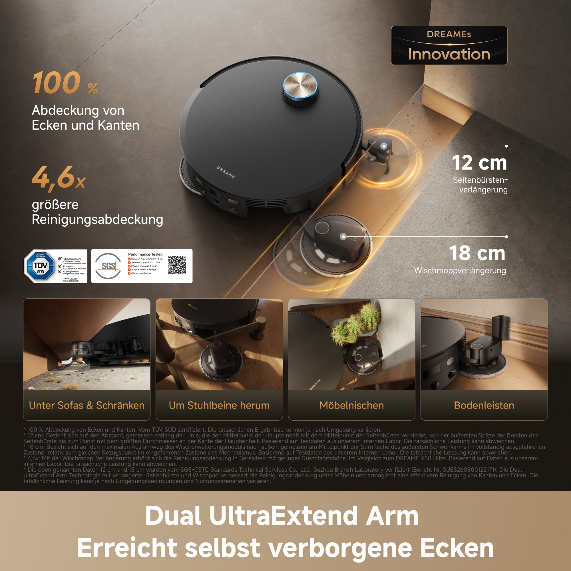 Dreame Nass-Trocken-Saugroboter »X60 Pro Master« Vollautomatische Absaugstation, Festwasseranschluss
