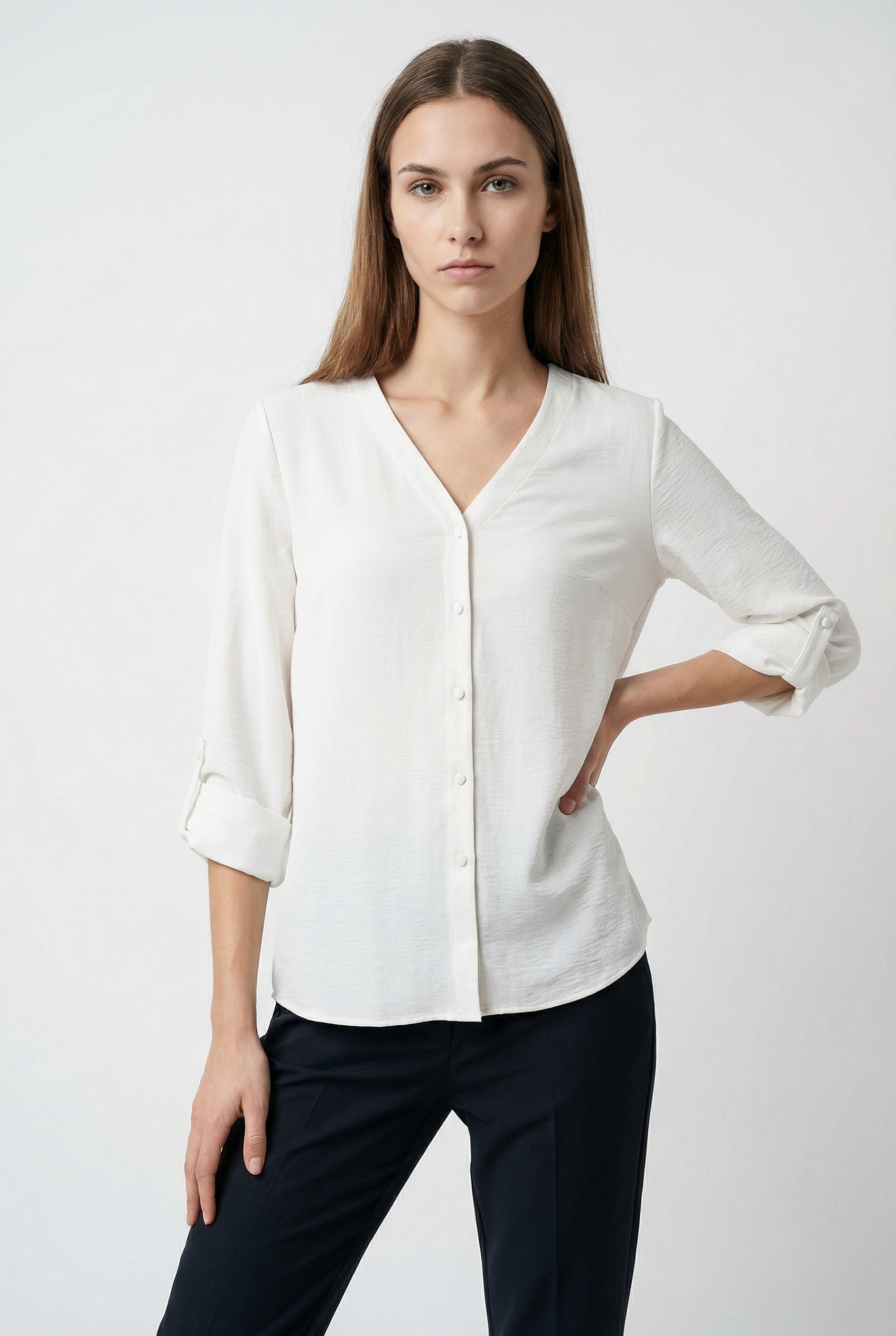 ONLY Shirtbluse »ONLJANA METTE V-NECK LS SHIRT NOOS WVN«