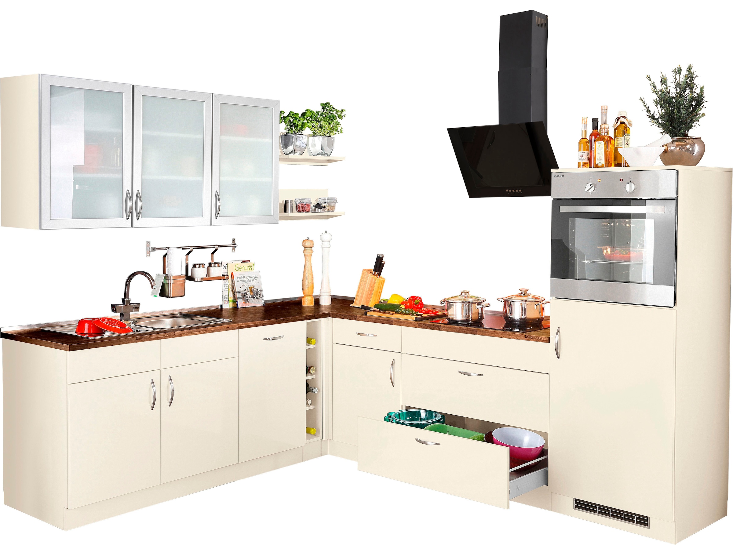 Winkelküche Küchen x online mit wiho bei cm 260 E-Geräten, OTTO »Peru«, Stellbreite 235