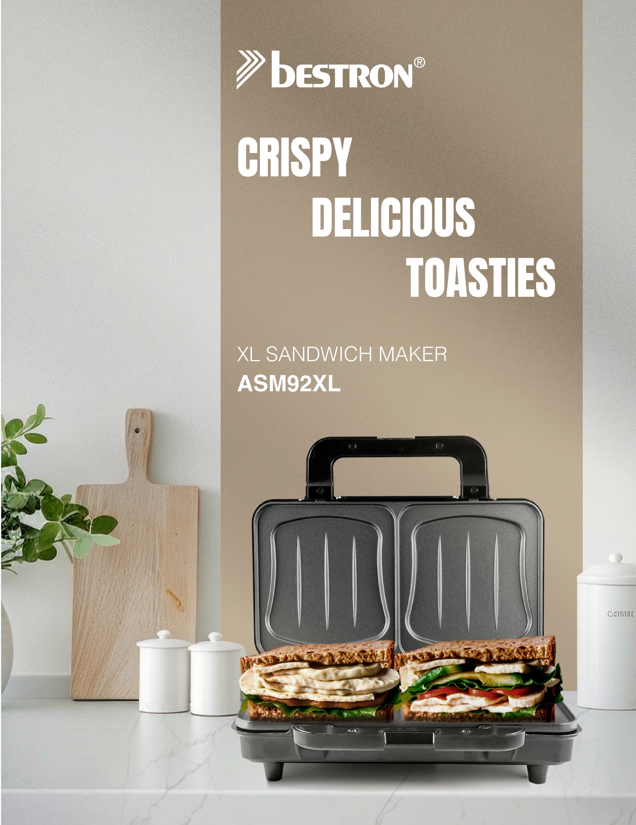 bestron Sandwichmaker »ASM92XLSAT«, 900 W