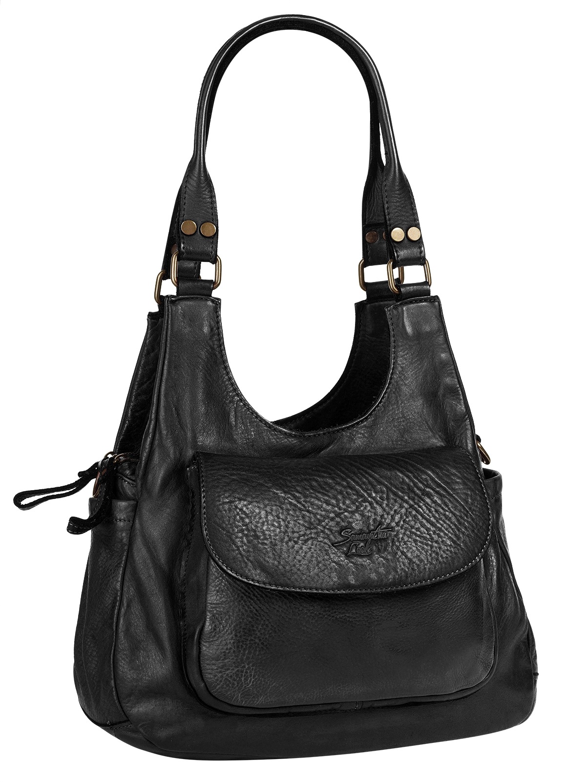 Samantha Look Umhängetasche echt Leder, Made in Italy