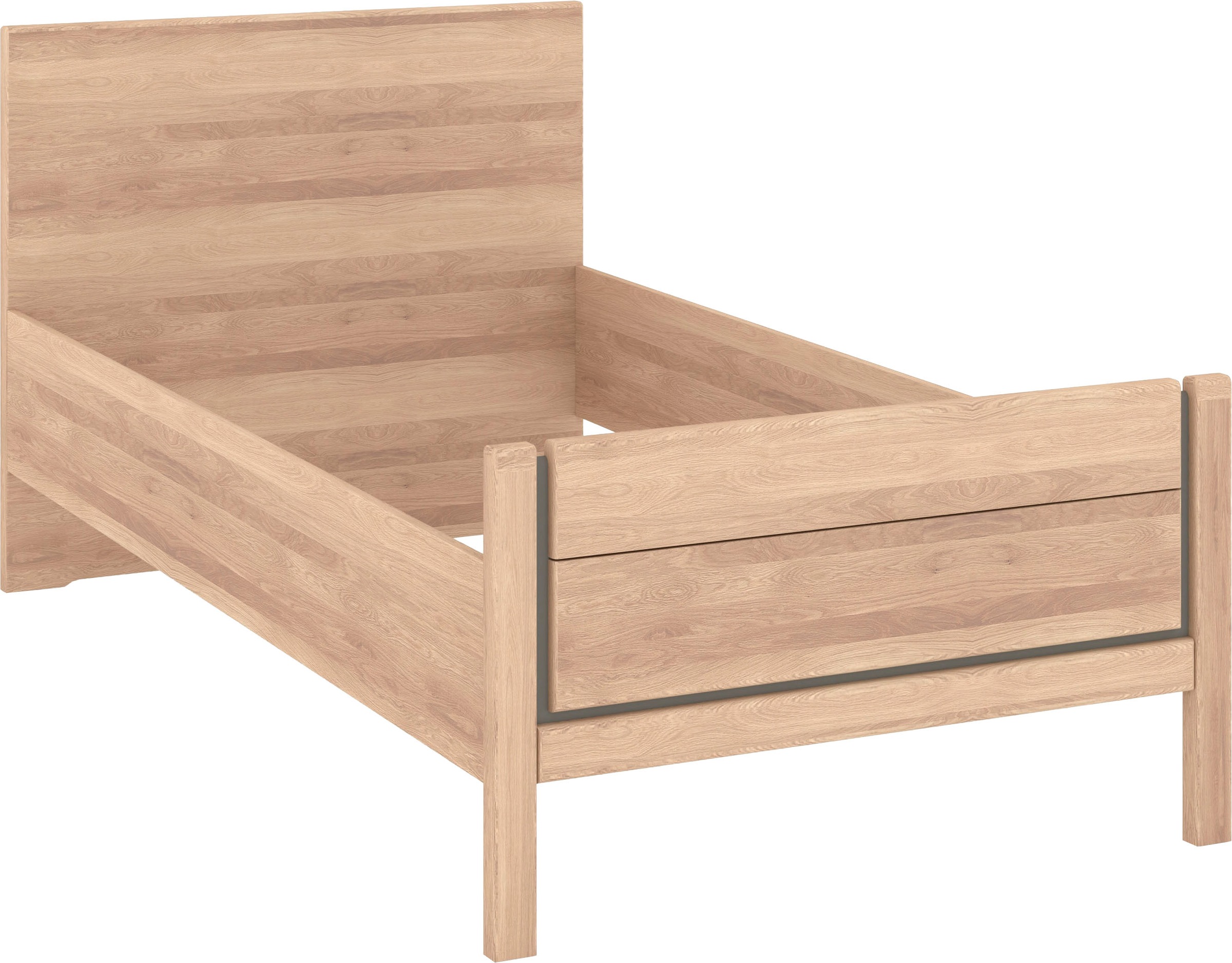 Musterring Holzbett »Sorrent, Bettgestell, Bettrahmen, teilmassiv Eiche« MADE IN GERMANY,  Eiche teilmassiv, Liegehöhenverstellung, Stollenfußteil