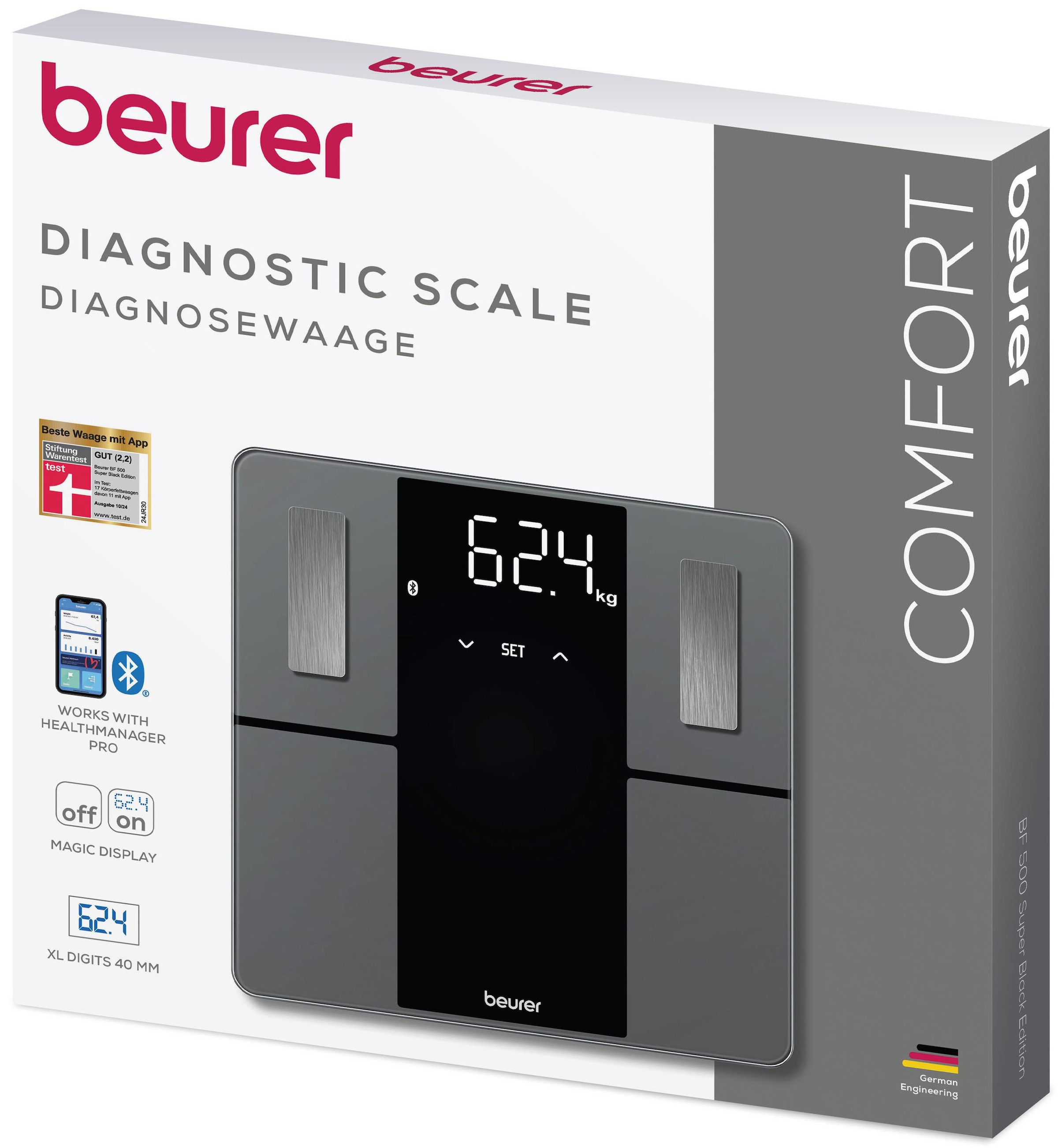 BEURER Körper-Analyse-Waage »BF 500 mit automatischer Übertragung der Messdaten via Bluetooth«, Gratis App "Beurer HealthManager Pro" zur grafischen Anzeige der Werte