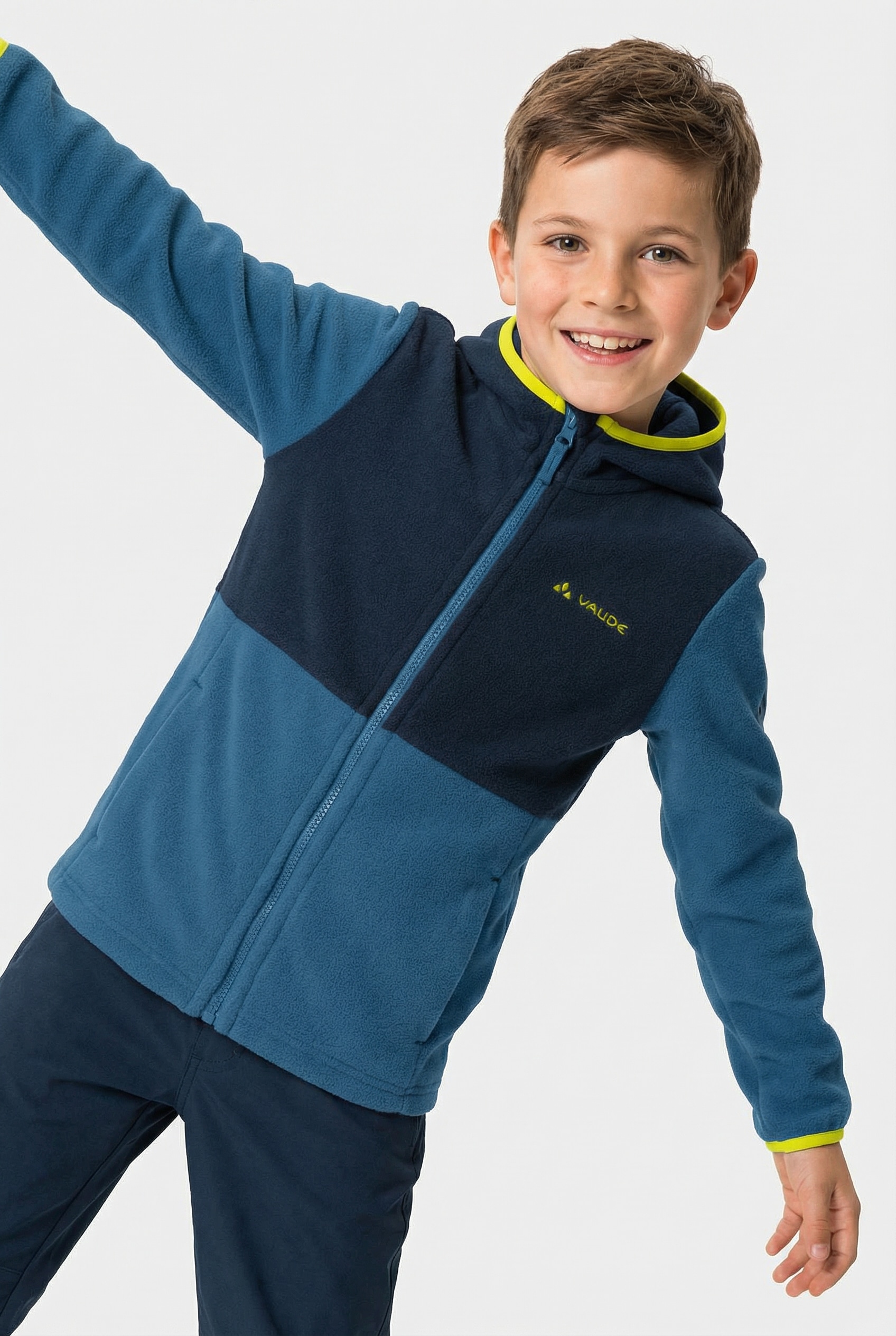 VAUDE Kapuzenfleecejacke »KIDS PULEX HOODED JACKET II« mit Kapuze mit Kapuze, atmungsaktives Material, mit Eingrifftaschen