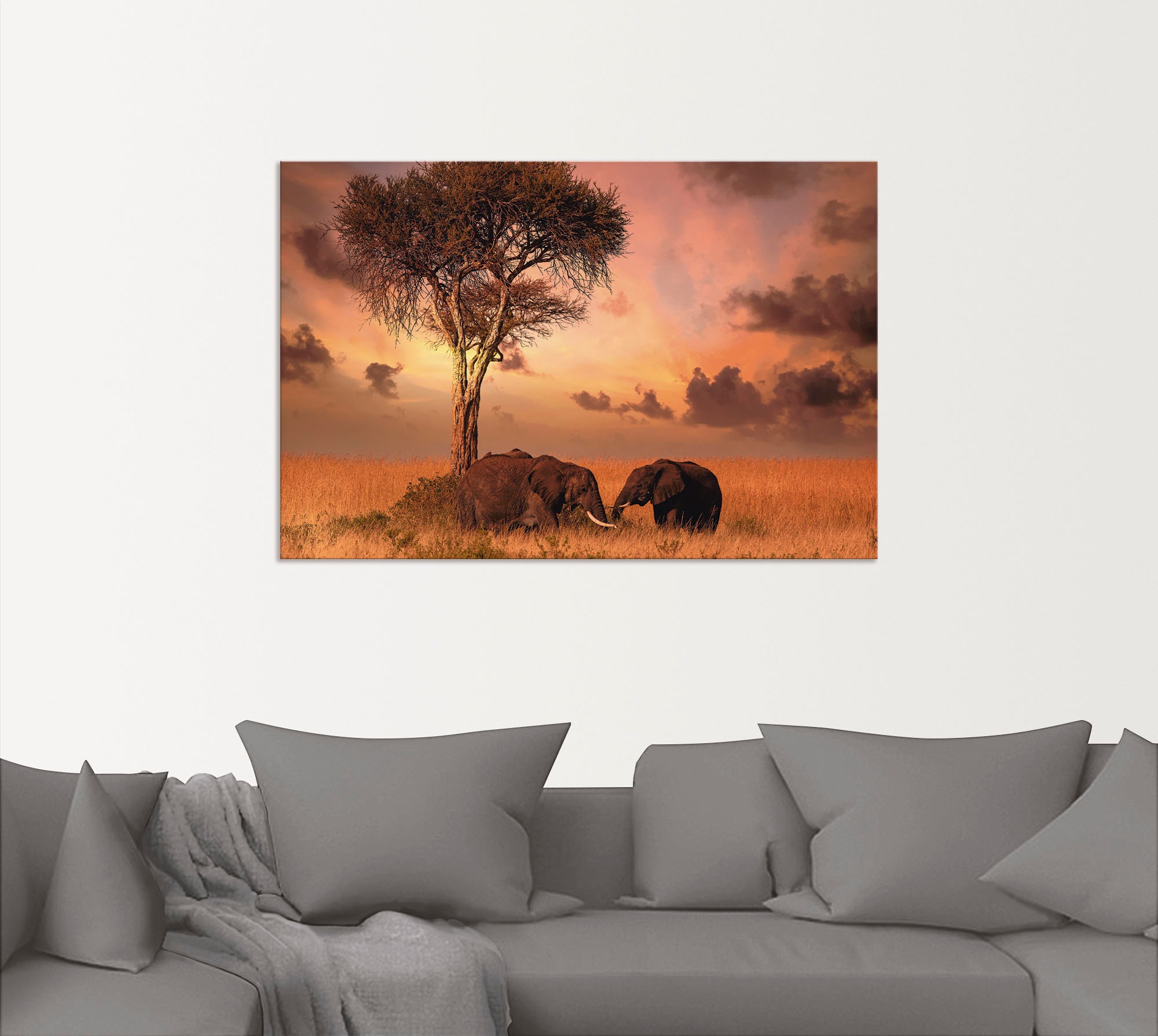 Artland Wandbild »Elefanten versch. Shop zum Größen Poster OTTO Alubild, Online Wildtiere, Wandaufkleber Leinwandbild, im (1 in Abendessen«, oder St.), als