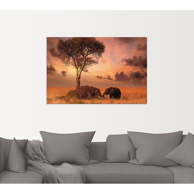 Artland Wandbild »Elefanten zum Abendessen«, Wildtiere, (1 St.), als Alubild,  Leinwandbild, Wandaufkleber oder Poster in versch. Größen im OTTO Online  Shop