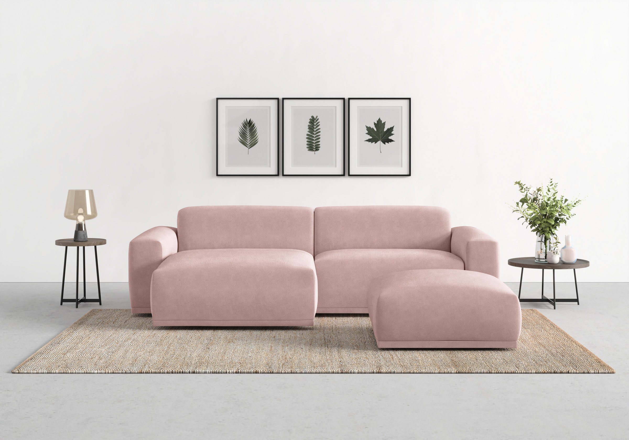 TRENDMANUFAKTUR Ecksofa »Braga, mit hochwertigem Kaltschaum, L-Form, in Cord erhältlich«, (2 St.), modernes Sofa, Couch mit hohem Sitzkomfort, 255/72/160 cm (B/H/T)