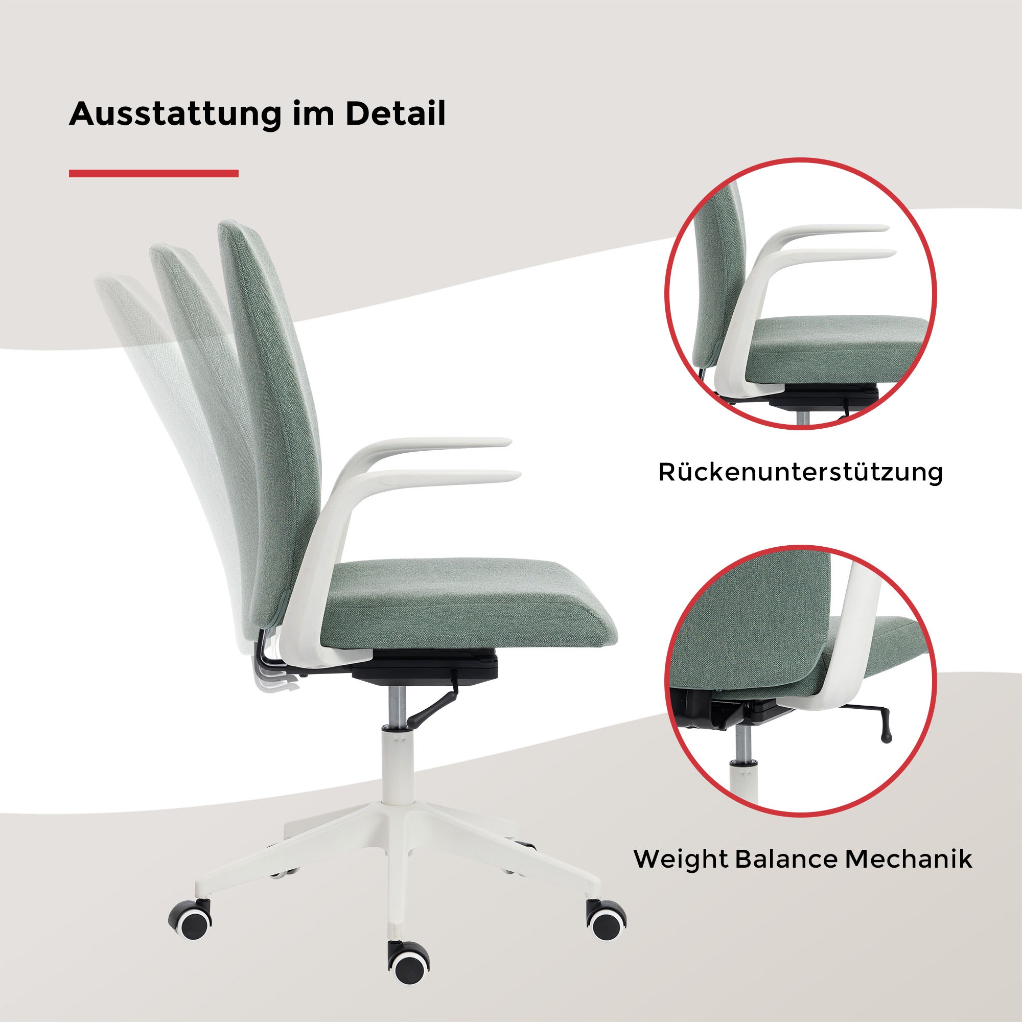 Duo Collection Drehstuhl »Floris« () 1 Stk.Weight Balance Mechanik - passt sich jedem Körpergewicht an