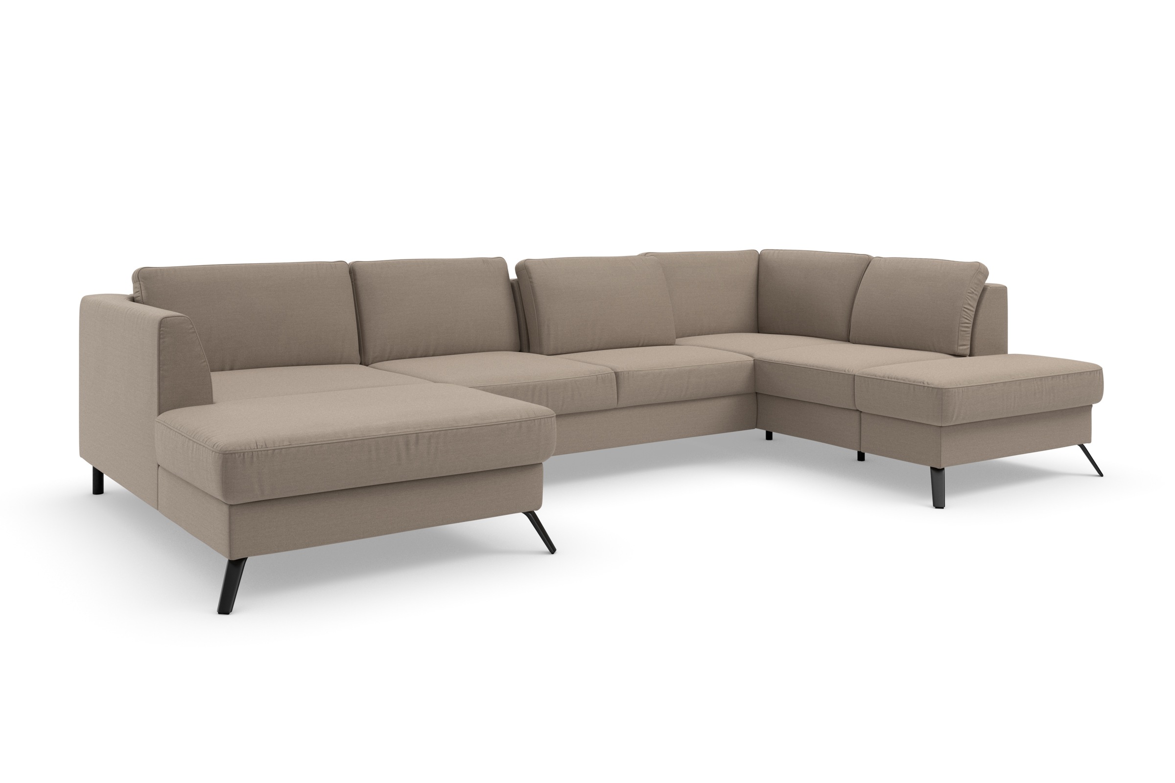 sit&more Wohnlandschaft »Olsen U-Form«, inklusive Sitztiefenverstellung, wahlweise mit Bettfunktion, 15cm hoch