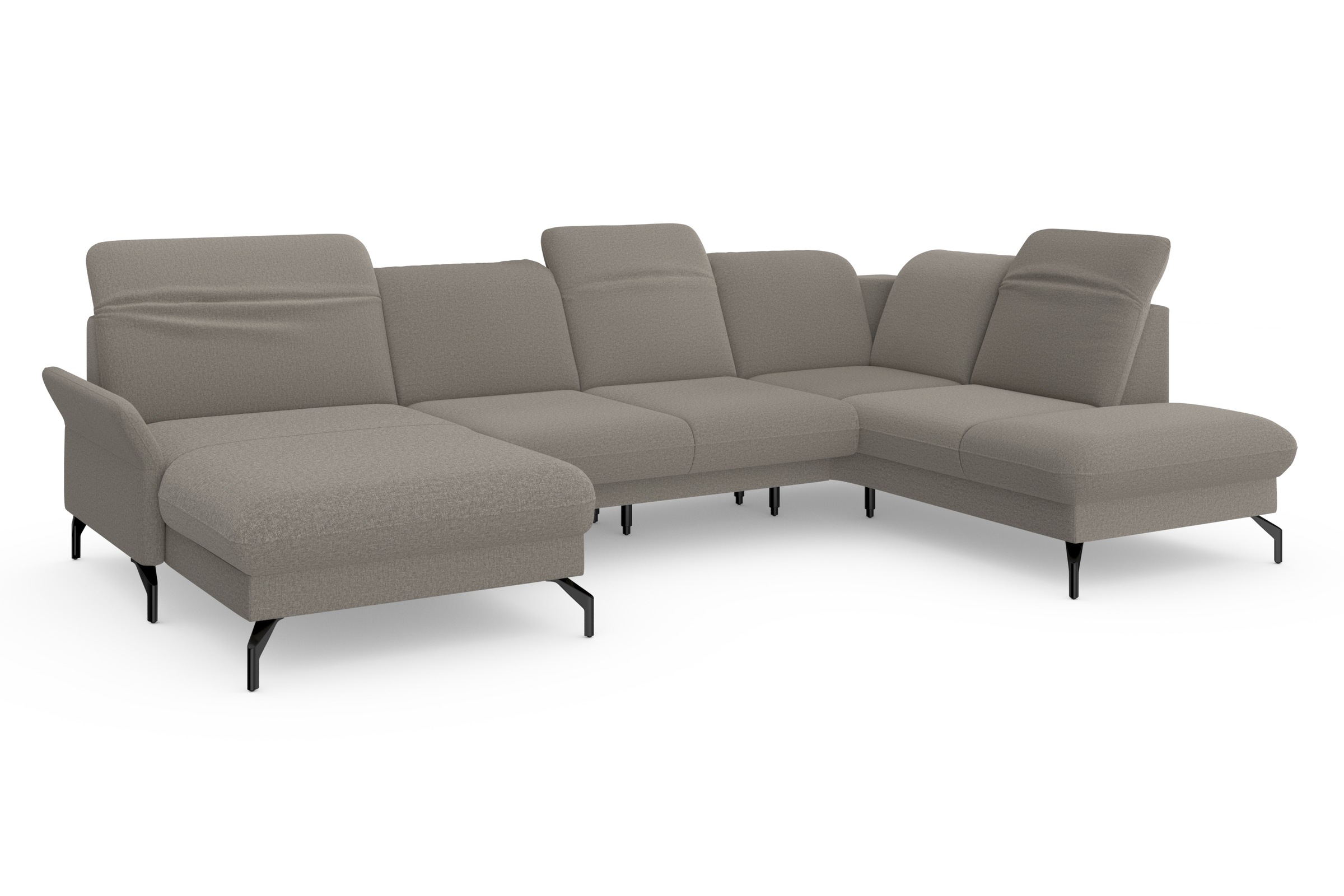 sit&more Wohnlandschaft »Fashion U-Form«, wahlweise mit Kopfteilverstellung, Vorziehsitz, motorisch, Metallfüße