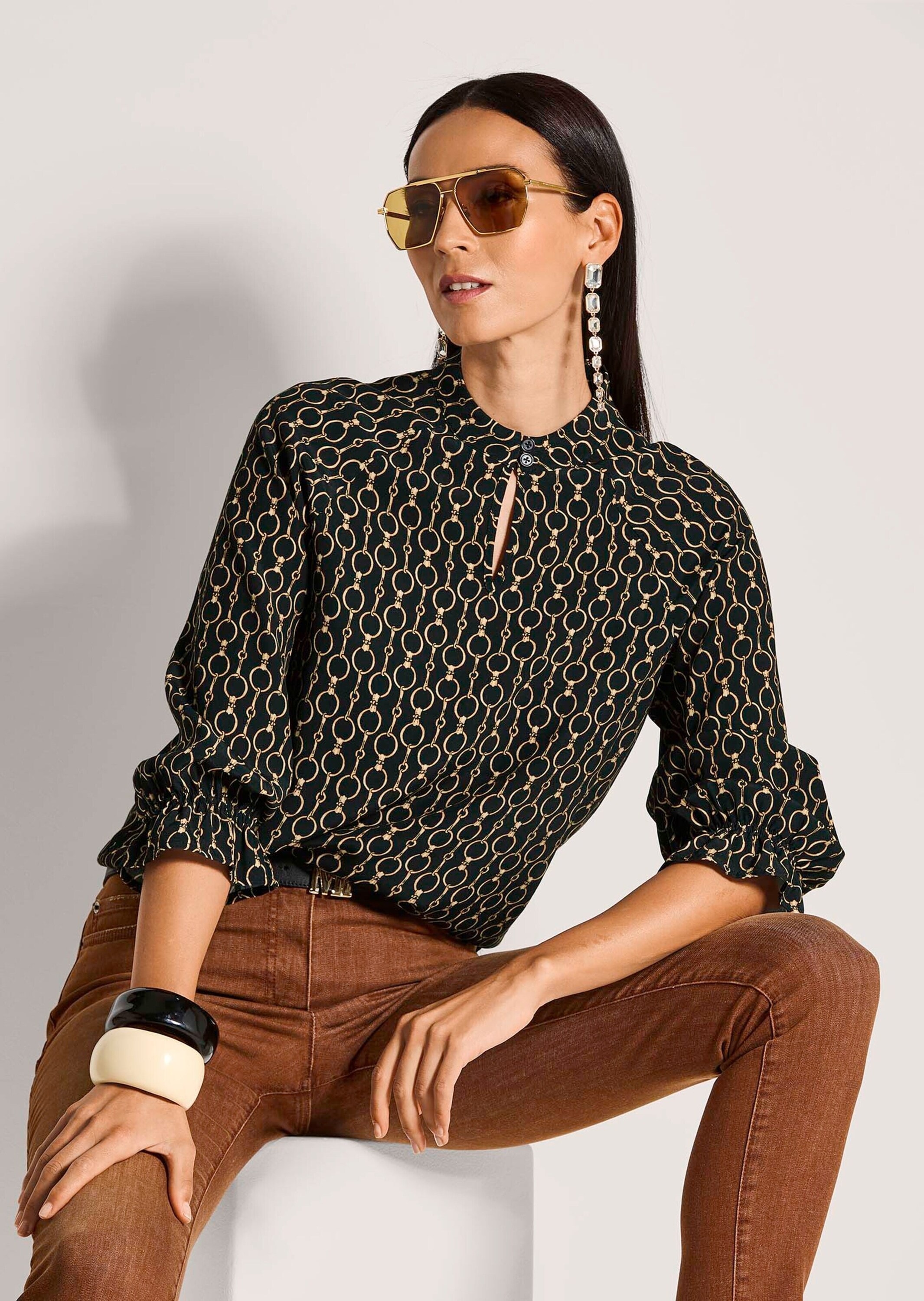 MADELEINE Langarmbluse »Bluse Elegante Viskosebluse mit Grafik-Print«