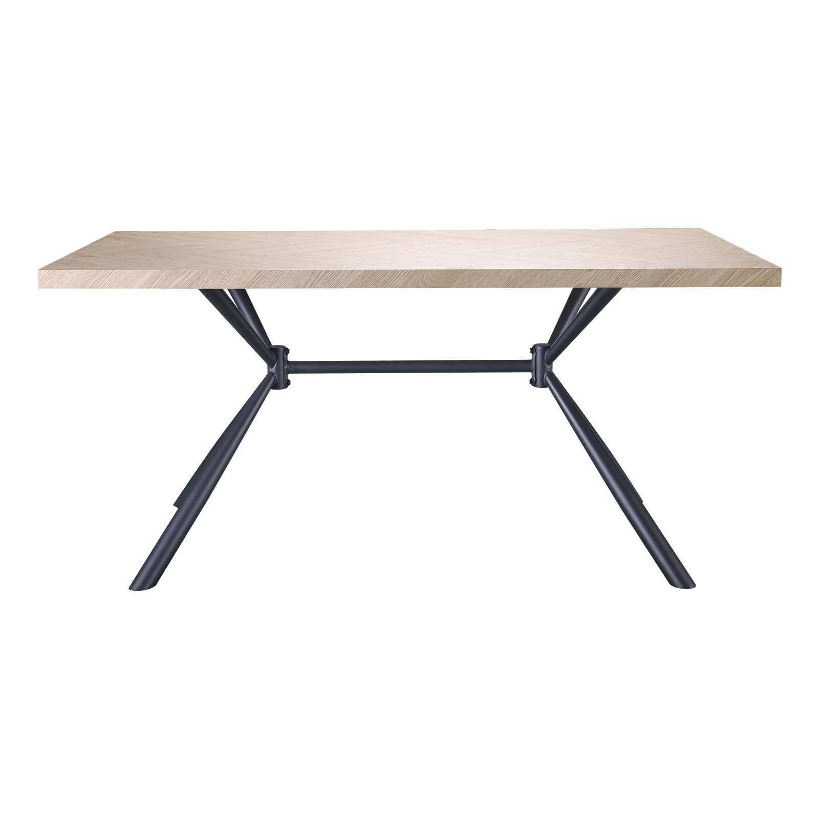 OTTO home Esstisch »Larchant« Tischplatte in Fischgrätoptik, schwarze Metallbeine, Höhe 76 cm