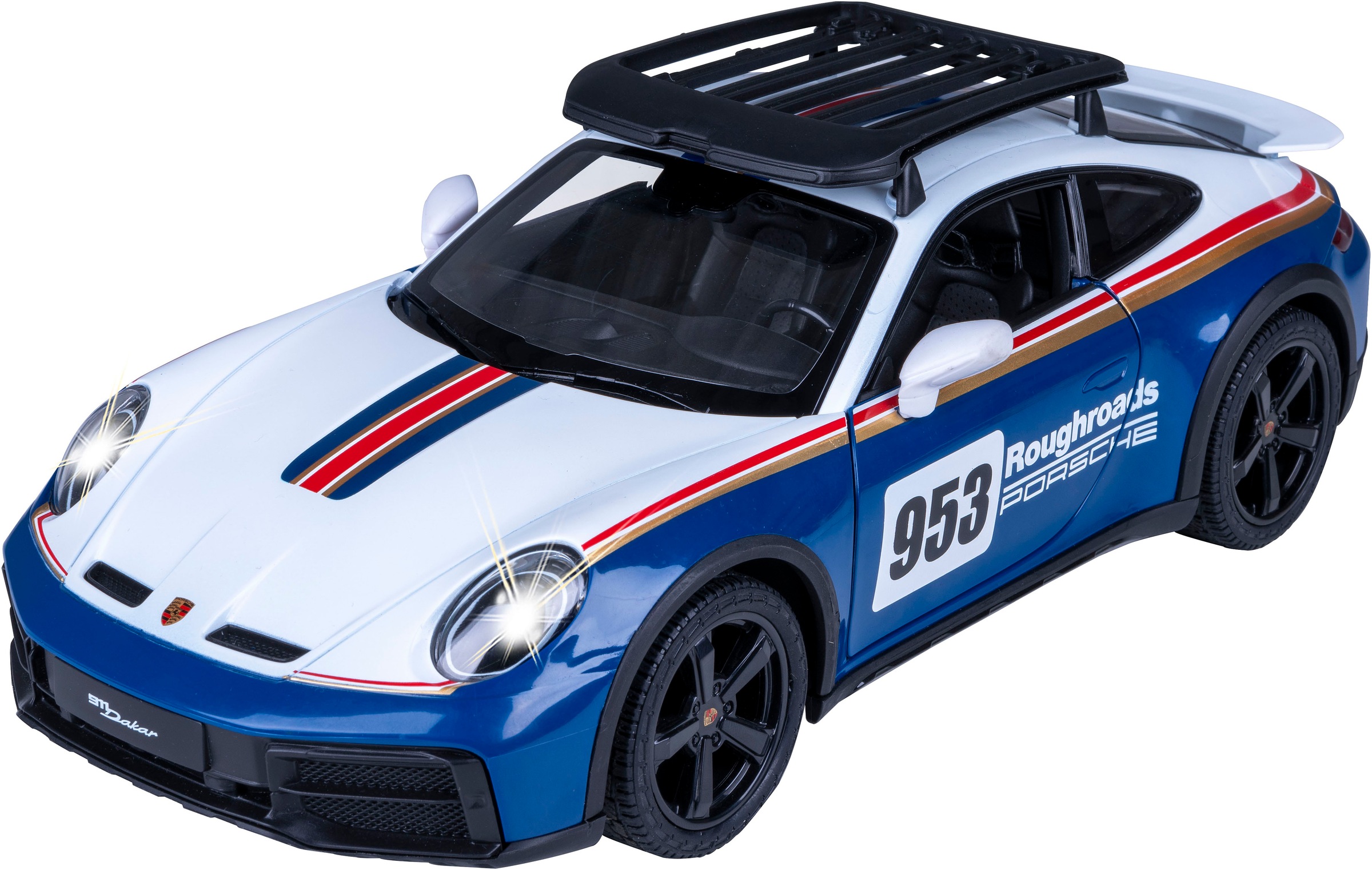 Jamara RC-Auto »Porsche 911 Dakar Performance 1:14 blau 2,4GHz«, mit LED Licht
